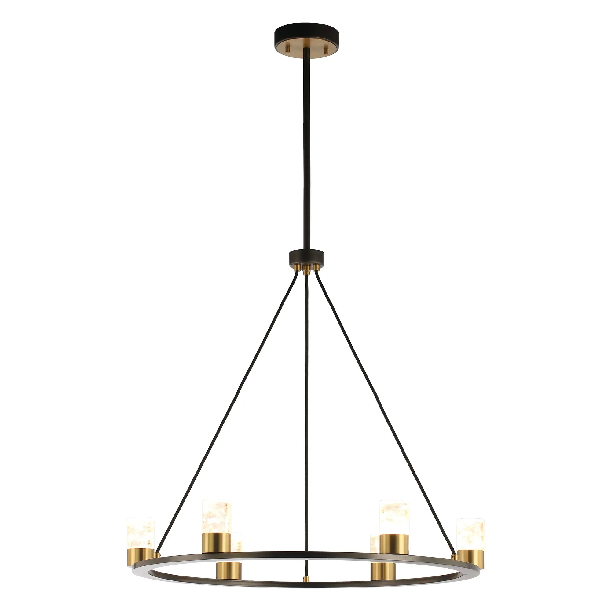 Perimost 31 Inch Alma 6-Light Black Modern Luxury Chandelier
