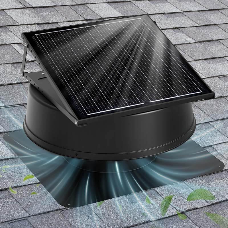 42W 12" Solar Attic Fan with Smart Power Adapter+Remote