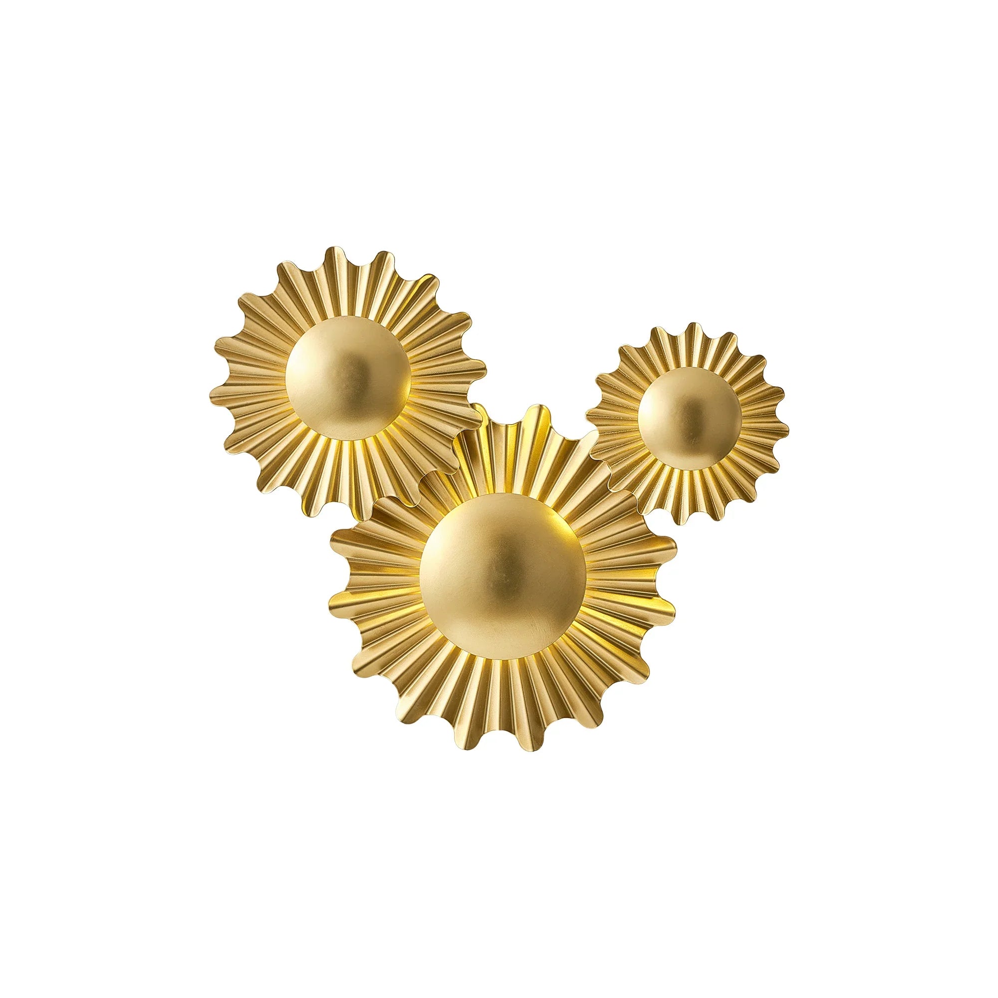 Gale 3-Light Golden Sunburst Wall Sconce Lighting