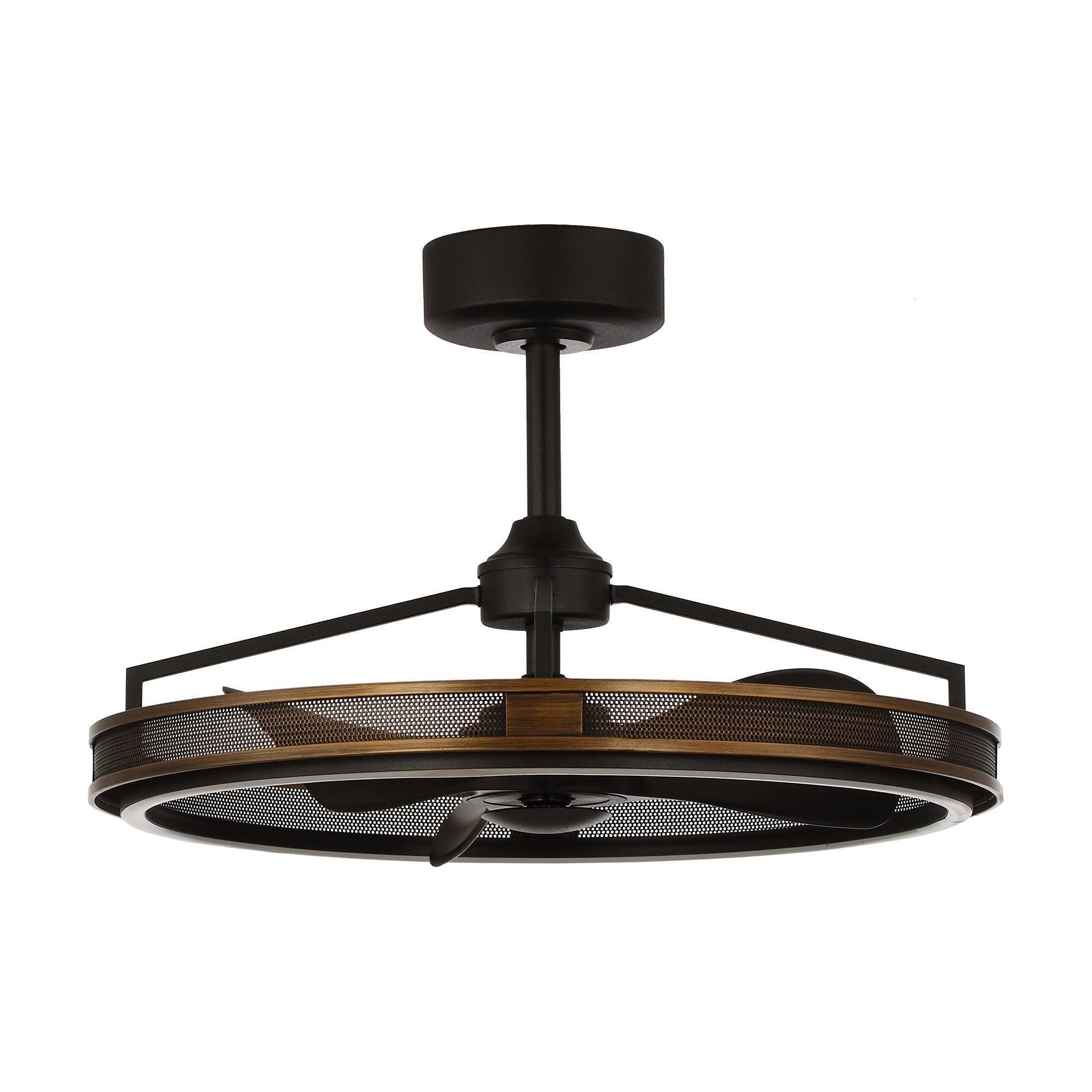 27" Jarpur Farmhouse Downrod Mount Ceiling Fan with LED Lighting and Remote Control - ParrotUncle