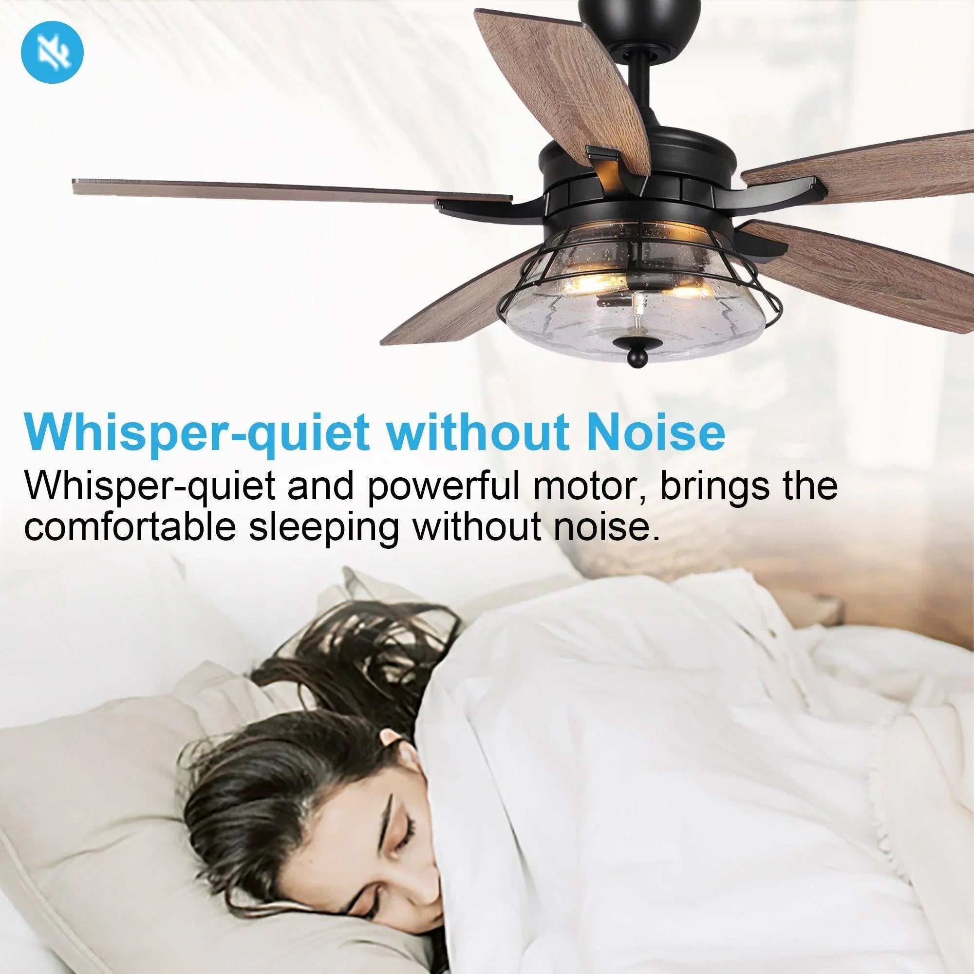 52" Antone Industrial Downrod Mount Reversible Ceiling Fan with Lighting and Remote Control - ParrotUncle