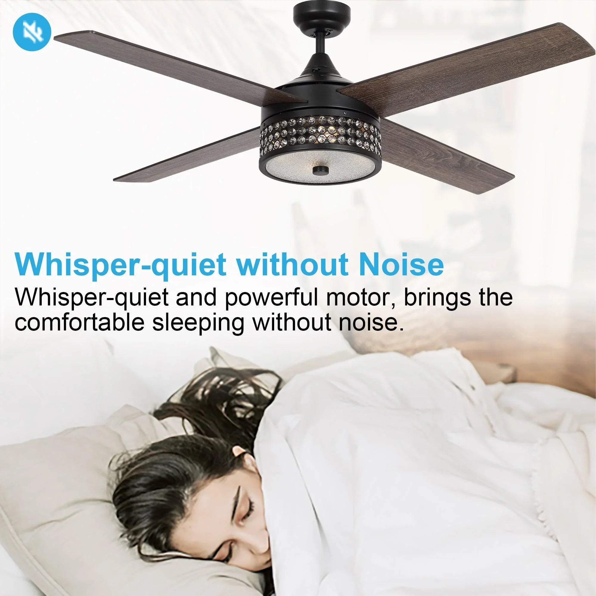 52" Cason Modern Downrod Mount Reversible Ceiling Fan with Lighting and Remote Control - ParrotUncle