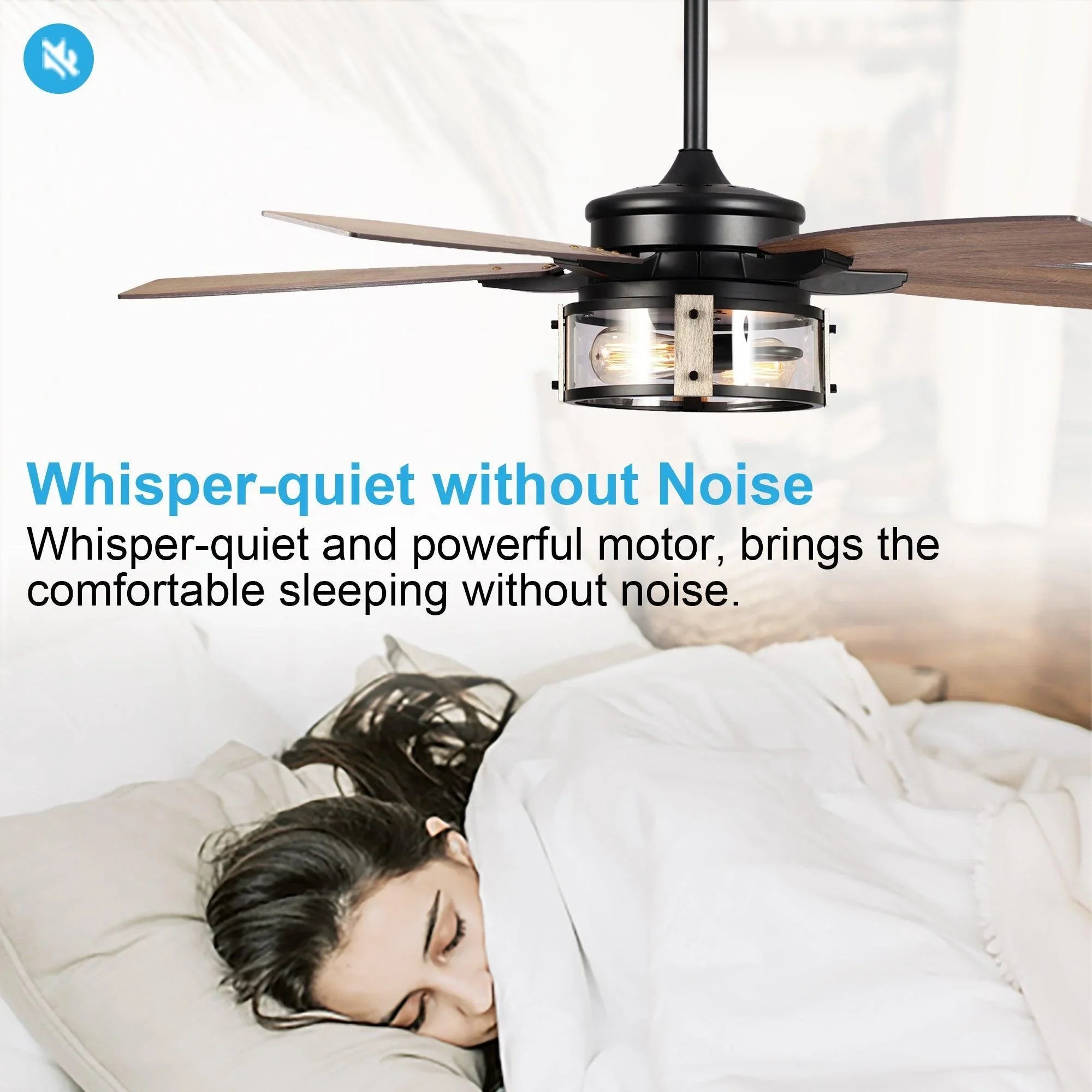 52" Coimbatore Farmhouse Downrod Mount Reversible Ceiling Fan with Lighting and Remote Control - ParrotUncle