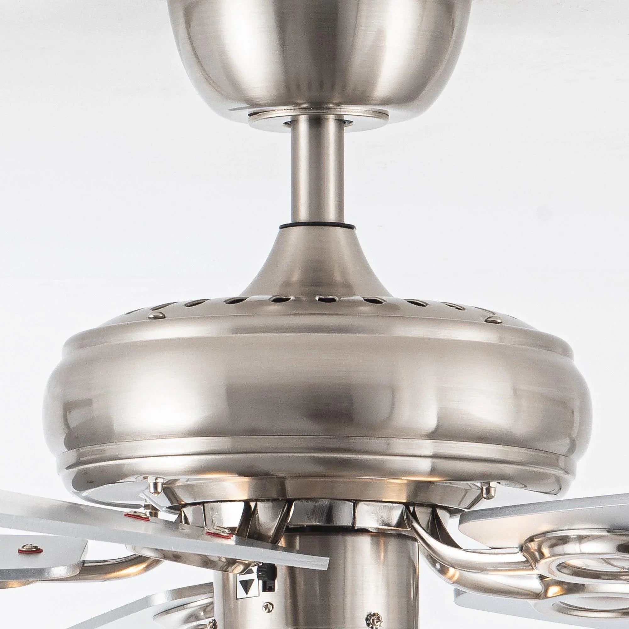 52" Kyla Industrial Brushed Nickel Reversible Caged Ceiling Fan with Lighting - ParrotUncle