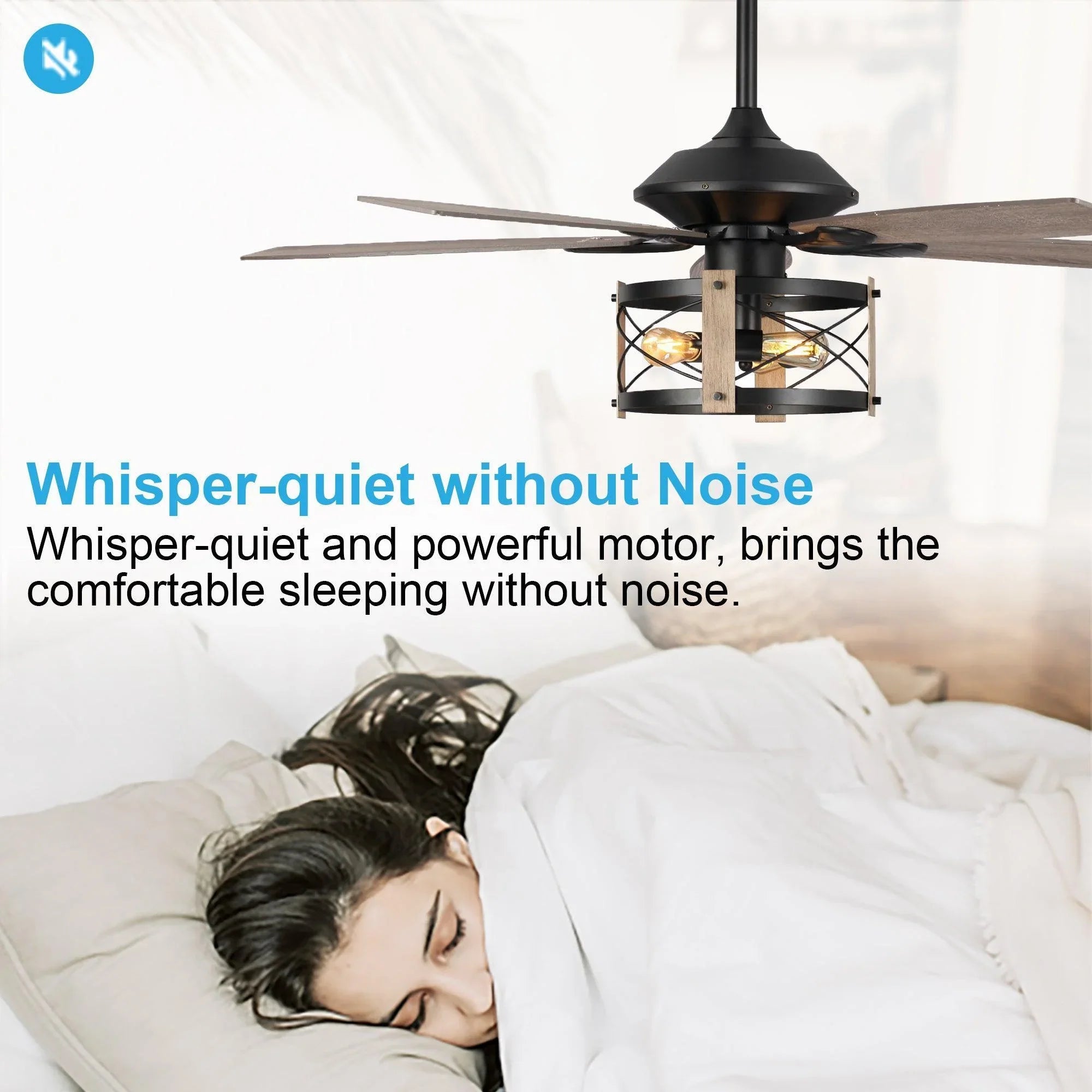 52" Wisner Industrial Downrod Mount Reversible Ceiling Fan with Lighting and Remote Control - ParrotUncle