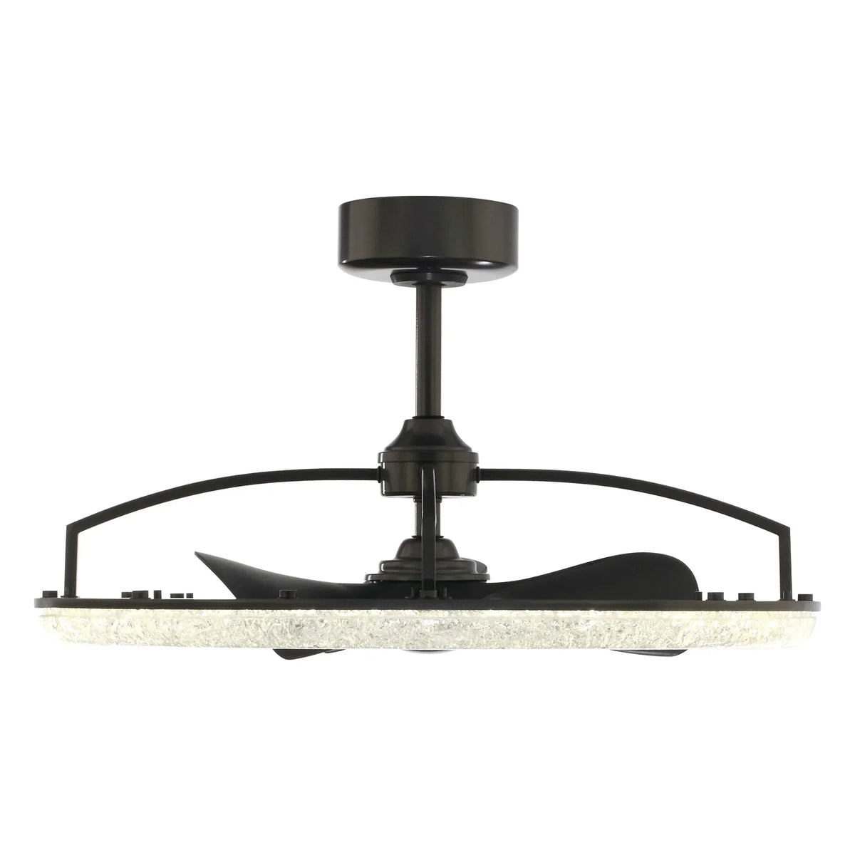 Perimost 32 Inch Black Downrod Mount Luxury Fandelier with Light and Remote Control