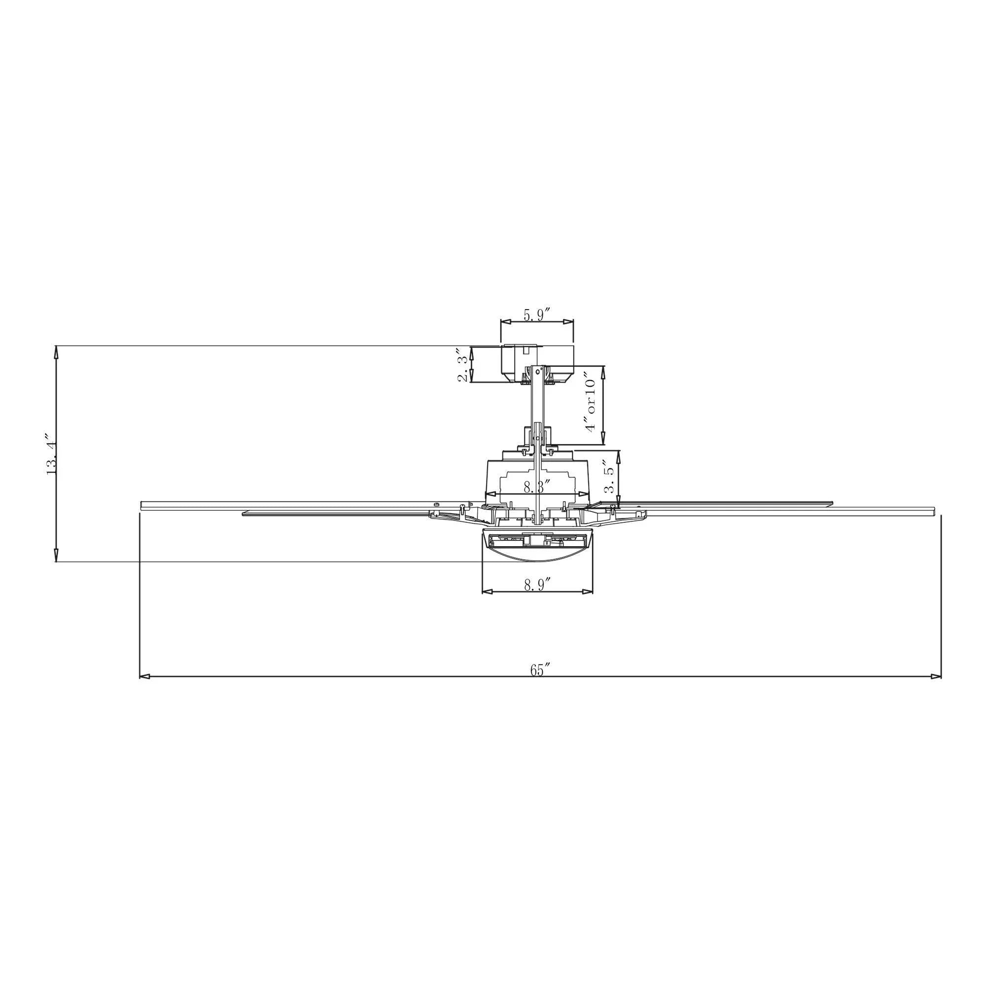 65" Balachandran Industrial Downrod Mount Ceiling Fan with LED Lighting and Remote Control - ParrotUncle