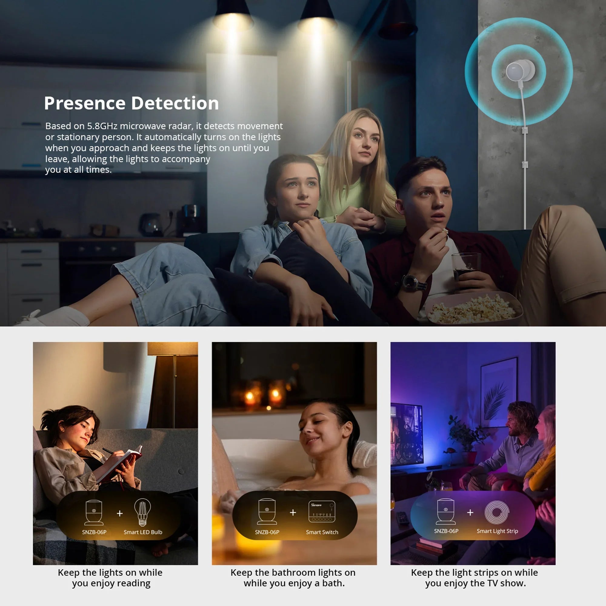 Zigbee Human Presence Sensor with 5.8GHz Radar
