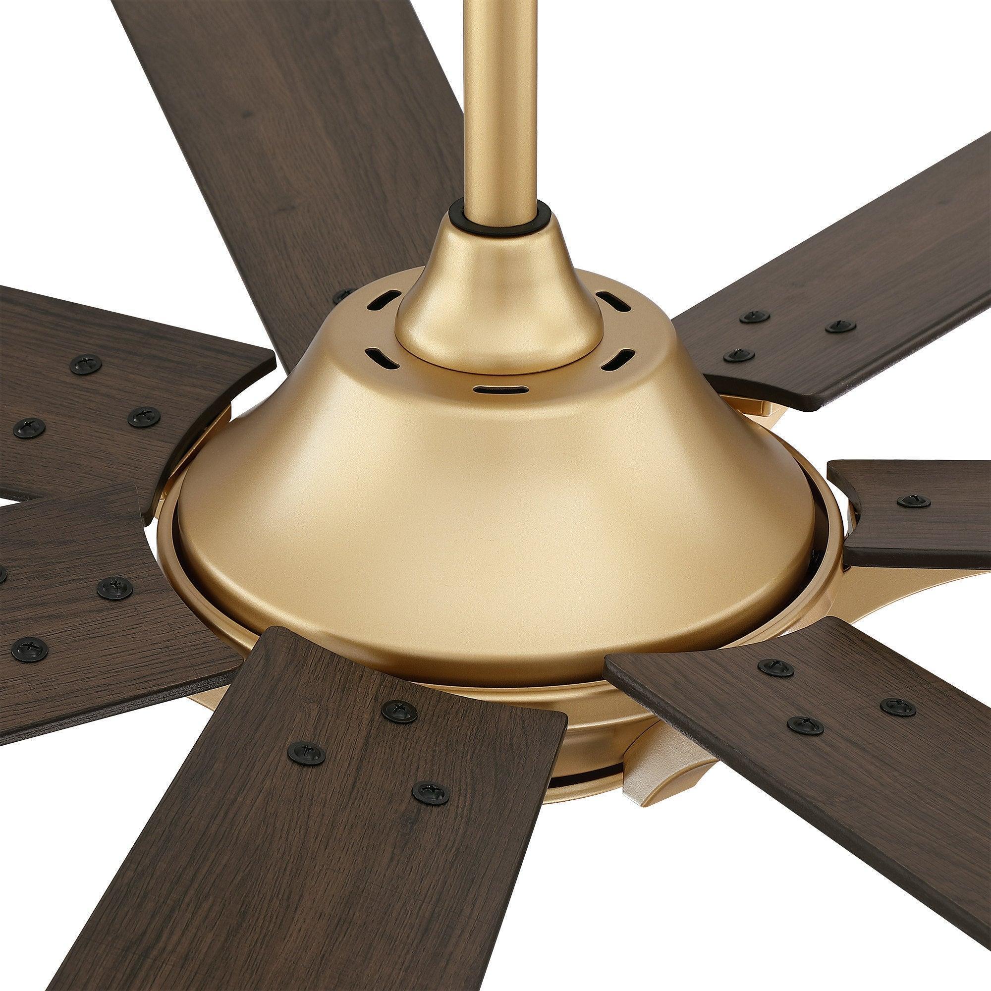 72" Modern DC Motor Brushed Nickel Downrod Mount Reversible Ceiling Fan with Remote Control - ParrotUncle