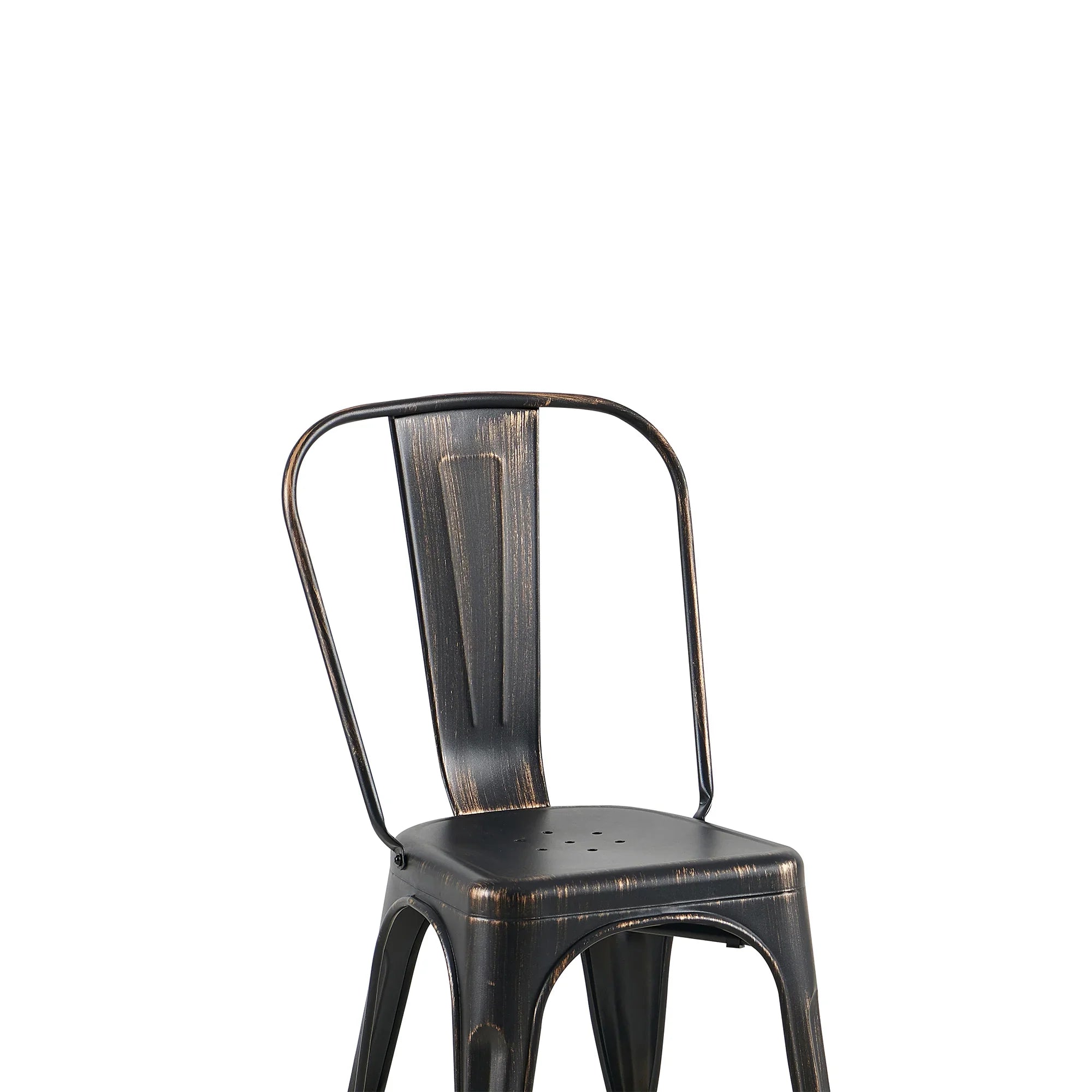 Set of 4 Industrial Metal Stackable Dining Chairs Indoor Outdoor for Kitchen, Cafe Bar