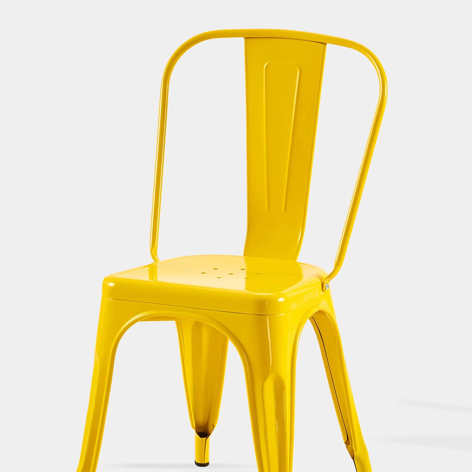 Set of 2 Industrial Metal Stackable Dining Chairs Indoor Outdoor for Kitchen Restaurant Cafe Bar