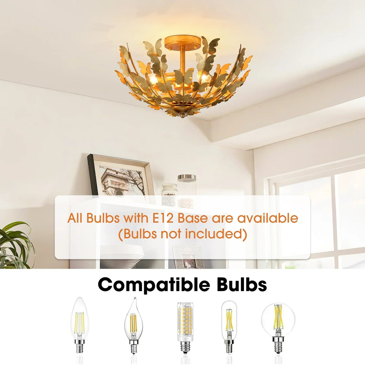 18 Inch Betsy 4-Light Semi-Flush Mount Ceiling Light
