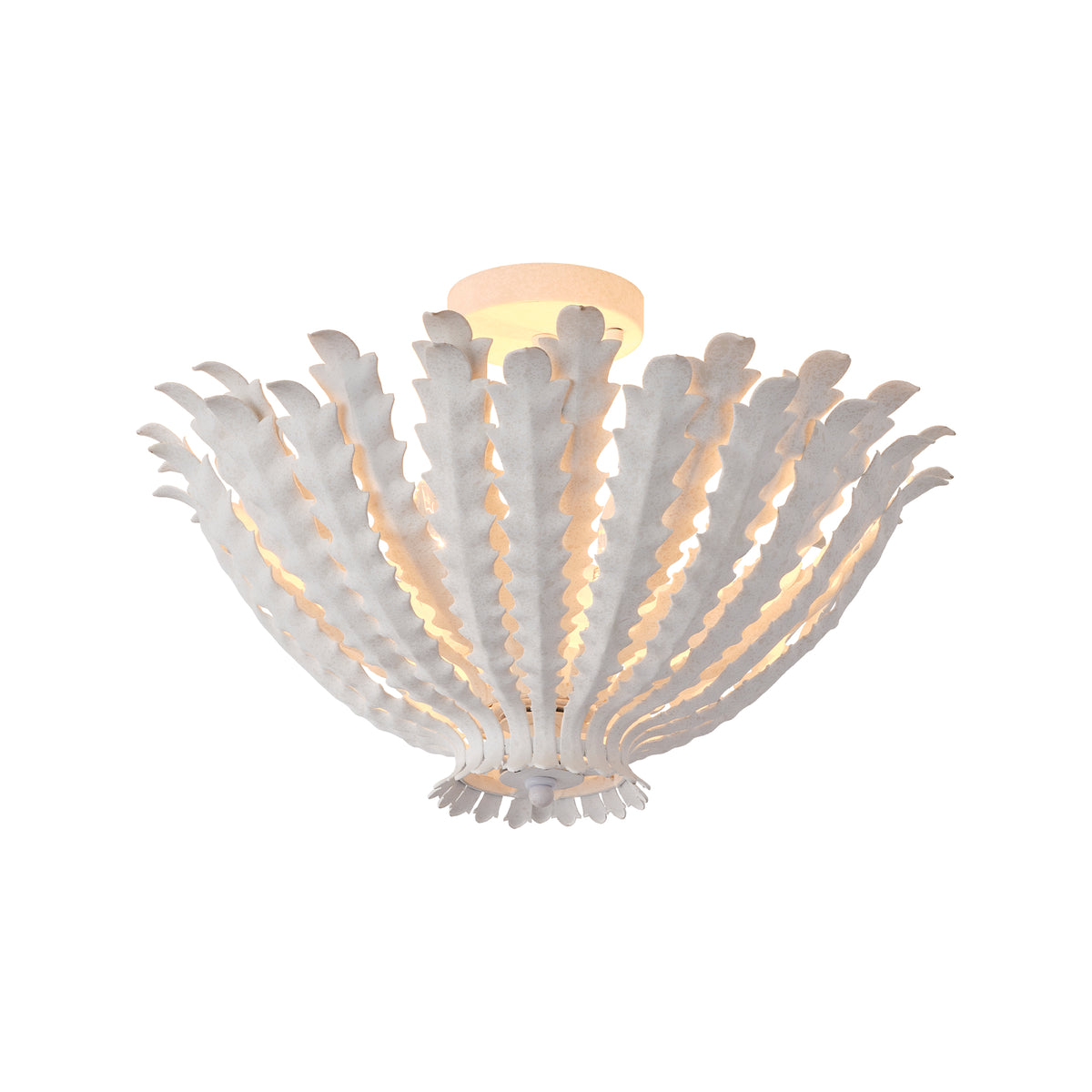 Spencer 3-Light Leaf-Inspired Semi-Flush Ceiling Light