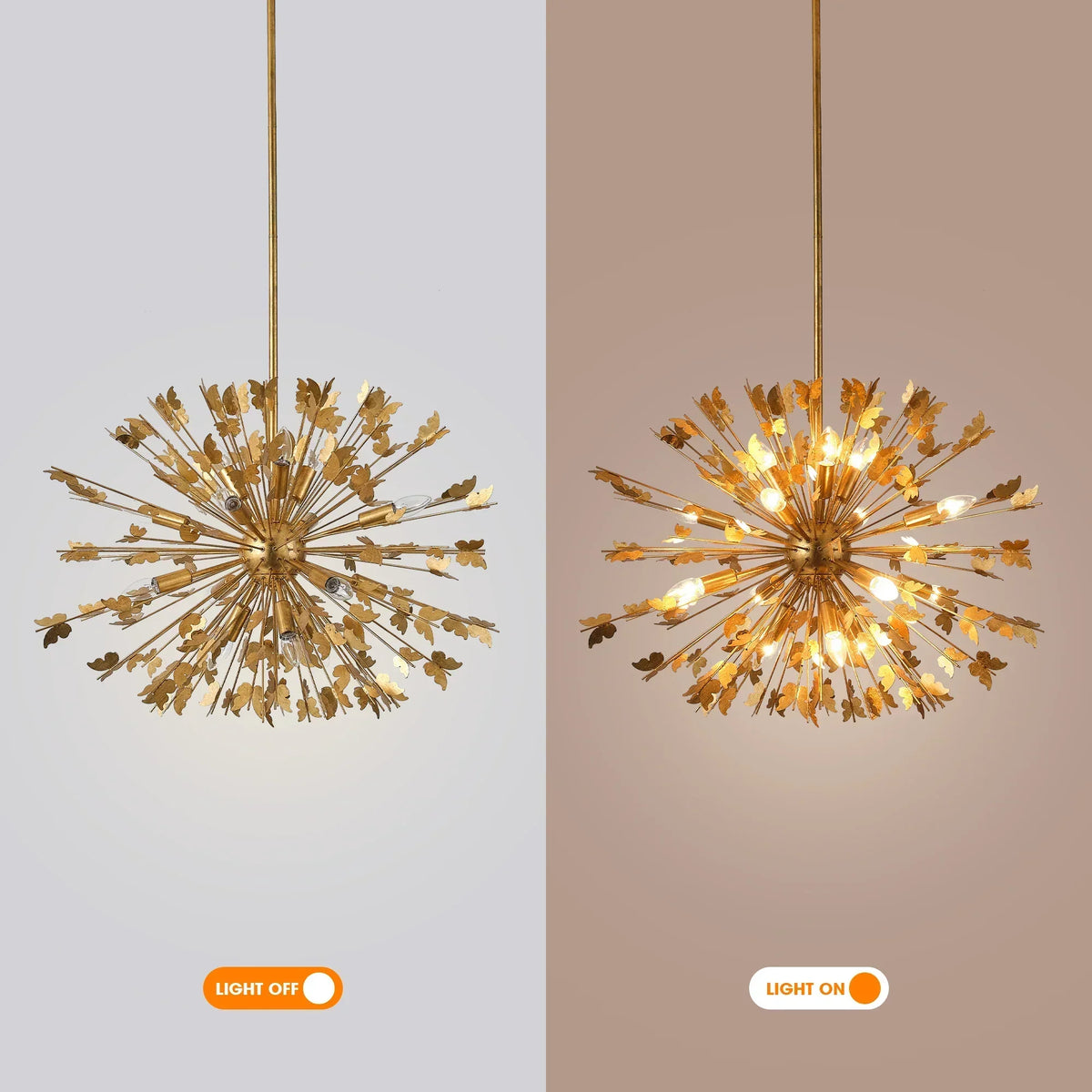 35 Inch Lydia 14-Light Golden Chandelier