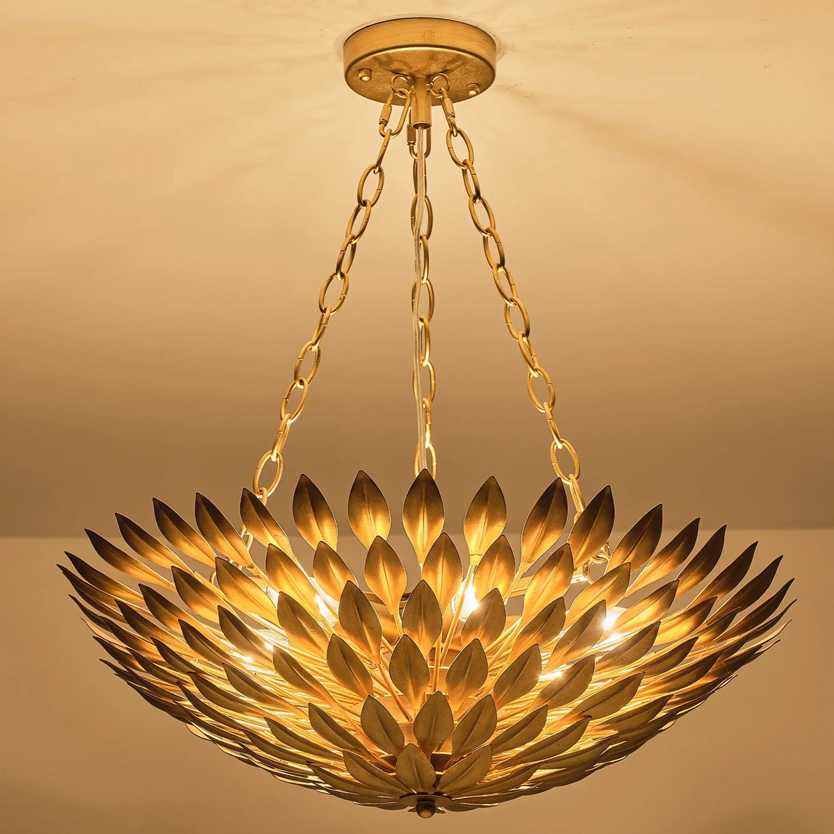 22 Inch Verna Farmhouse 6-Light Golden Chandelier