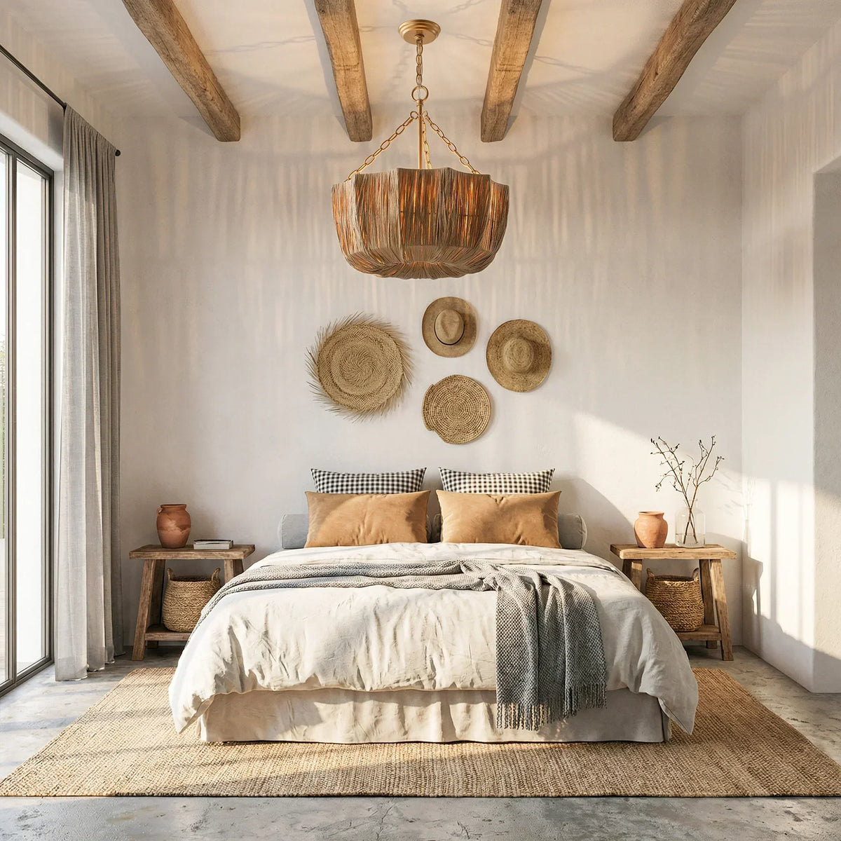 20" Primo Raffia Shade Island Pendant Light
