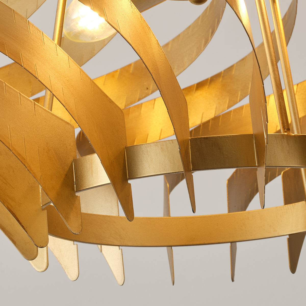 Luther 4-Light Brushed Gold Chandelier with Sculptural Iron Shade