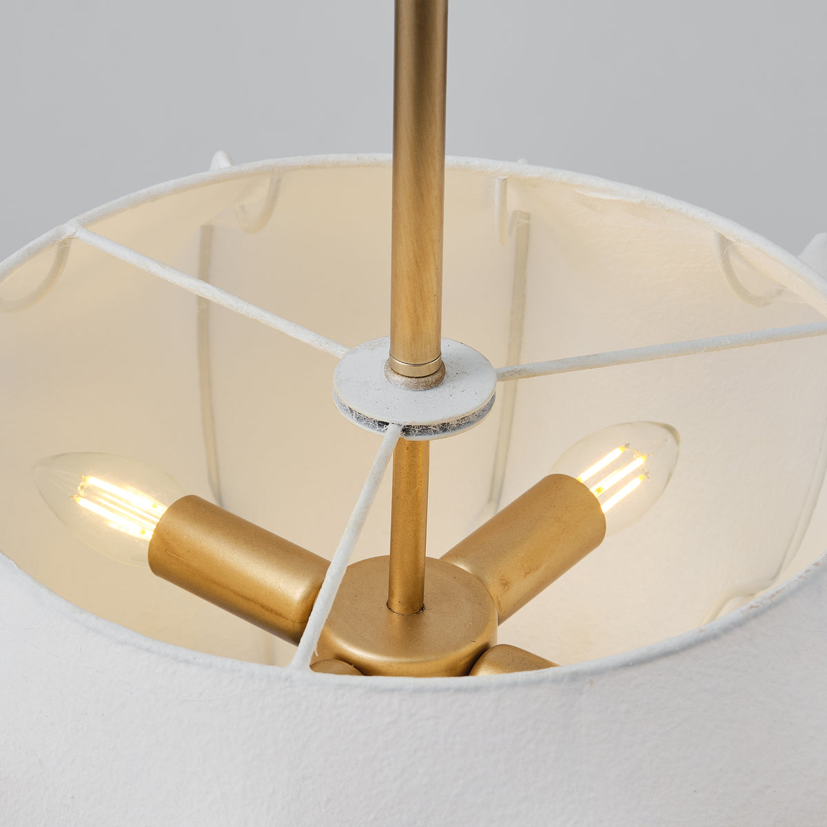 Samuel 4-Light Brushed Gold Chandelier with Fabric Shade