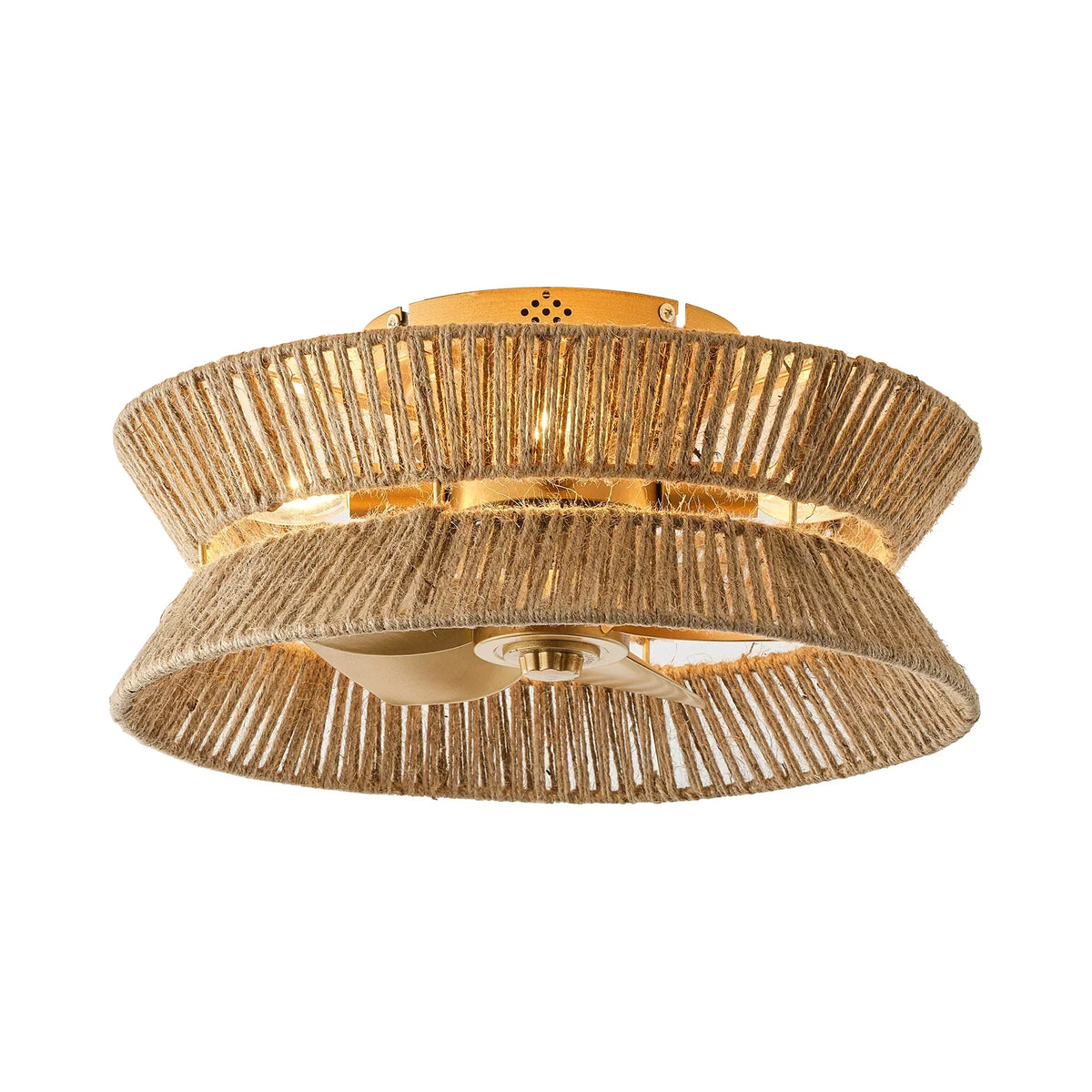18" Reuben Bohemian Flush Mount Ceiling Fan with Light