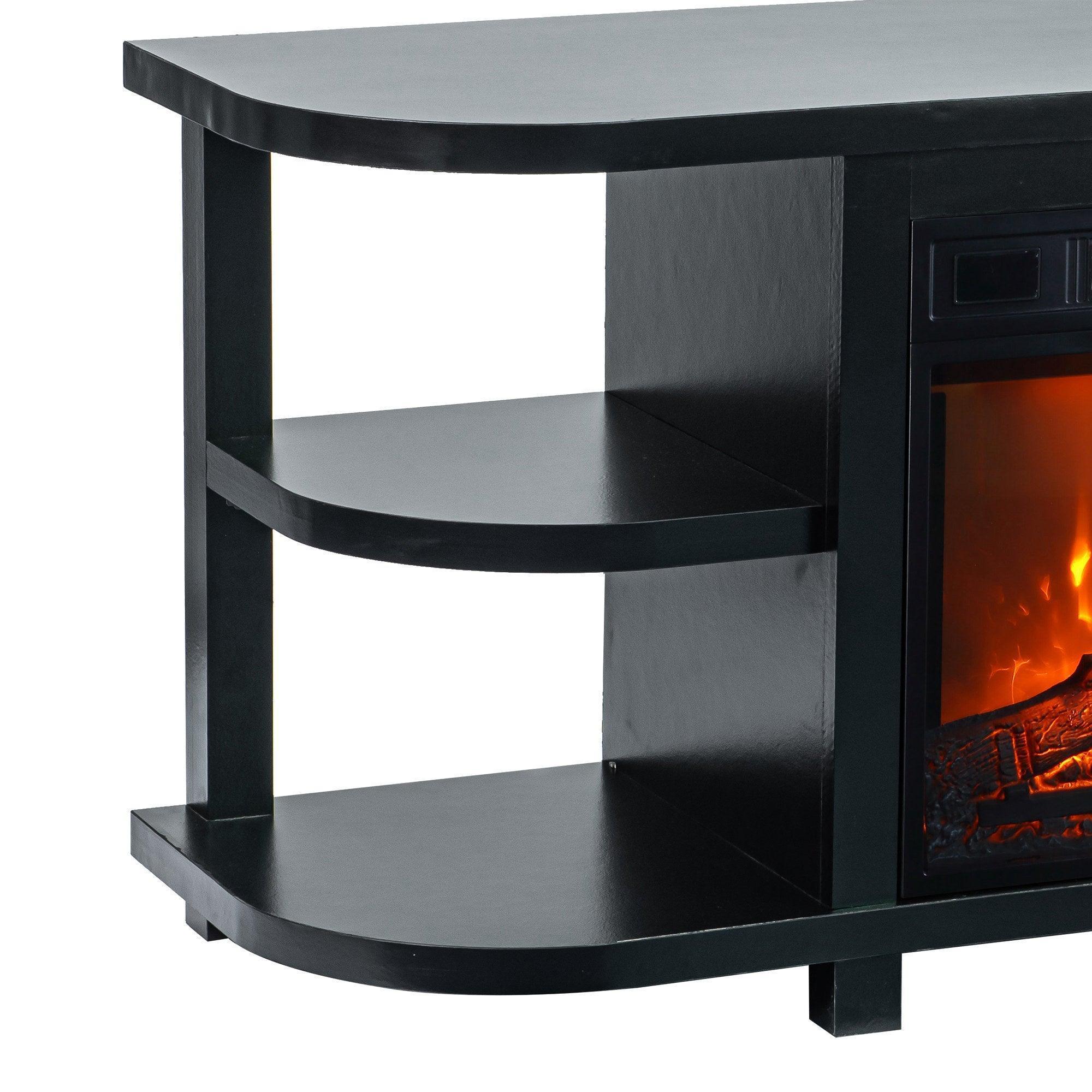 Decorative Modern 48" TV Stand with 18" Insert Electric Fireplace
