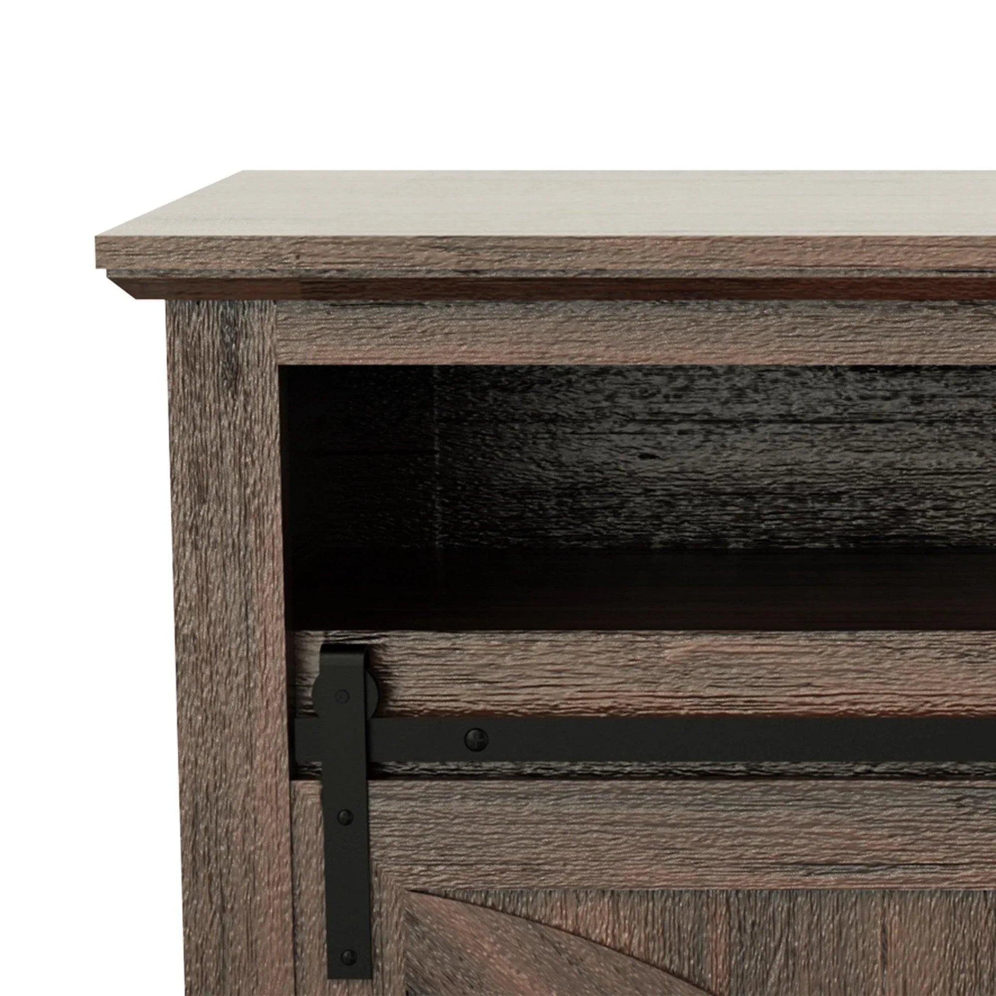 68" Farmhouse TV Stand with 23" Insert Opening Electric Fireplace
