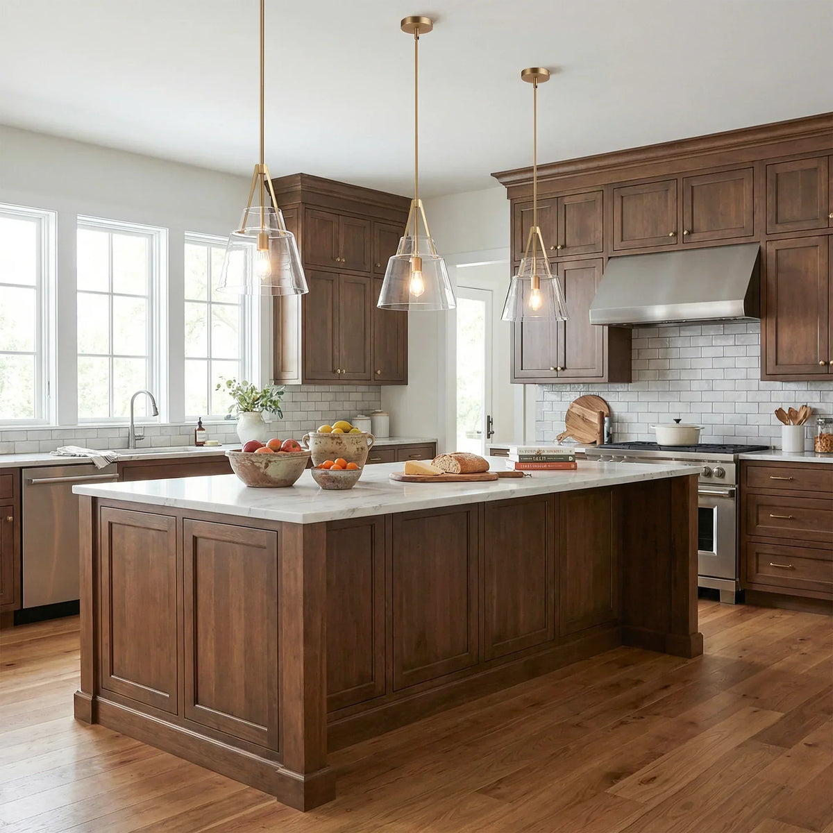 15" Todd Modern 1-Light Brushed Brass Island Pendant Light