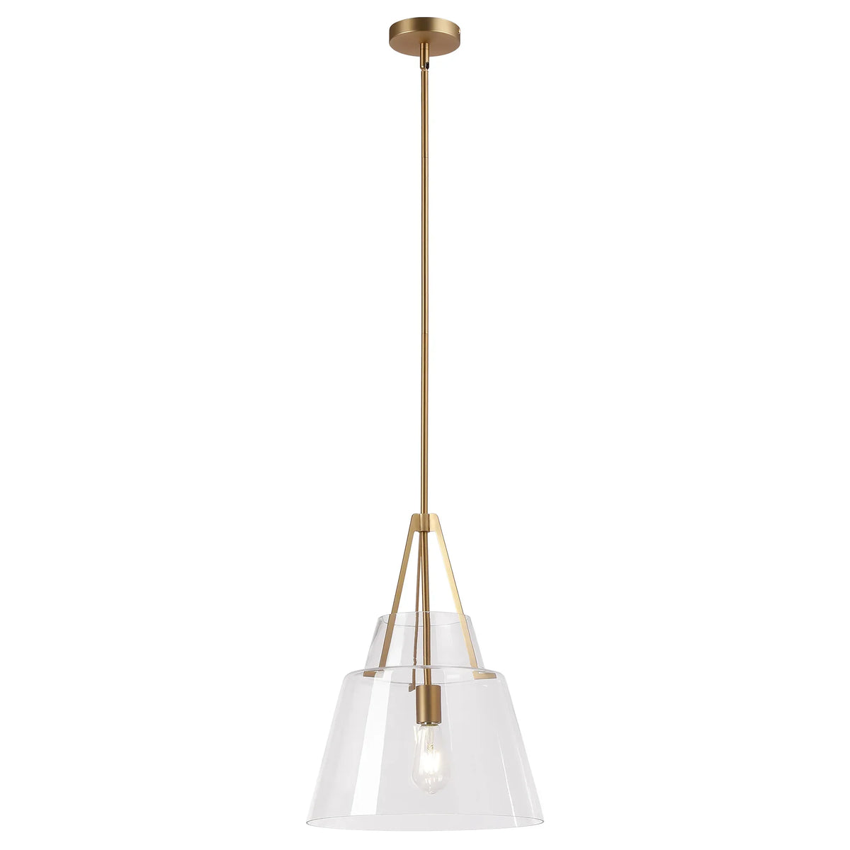15" Todd Modern 1-Light Brushed Brass Island Pendant Light