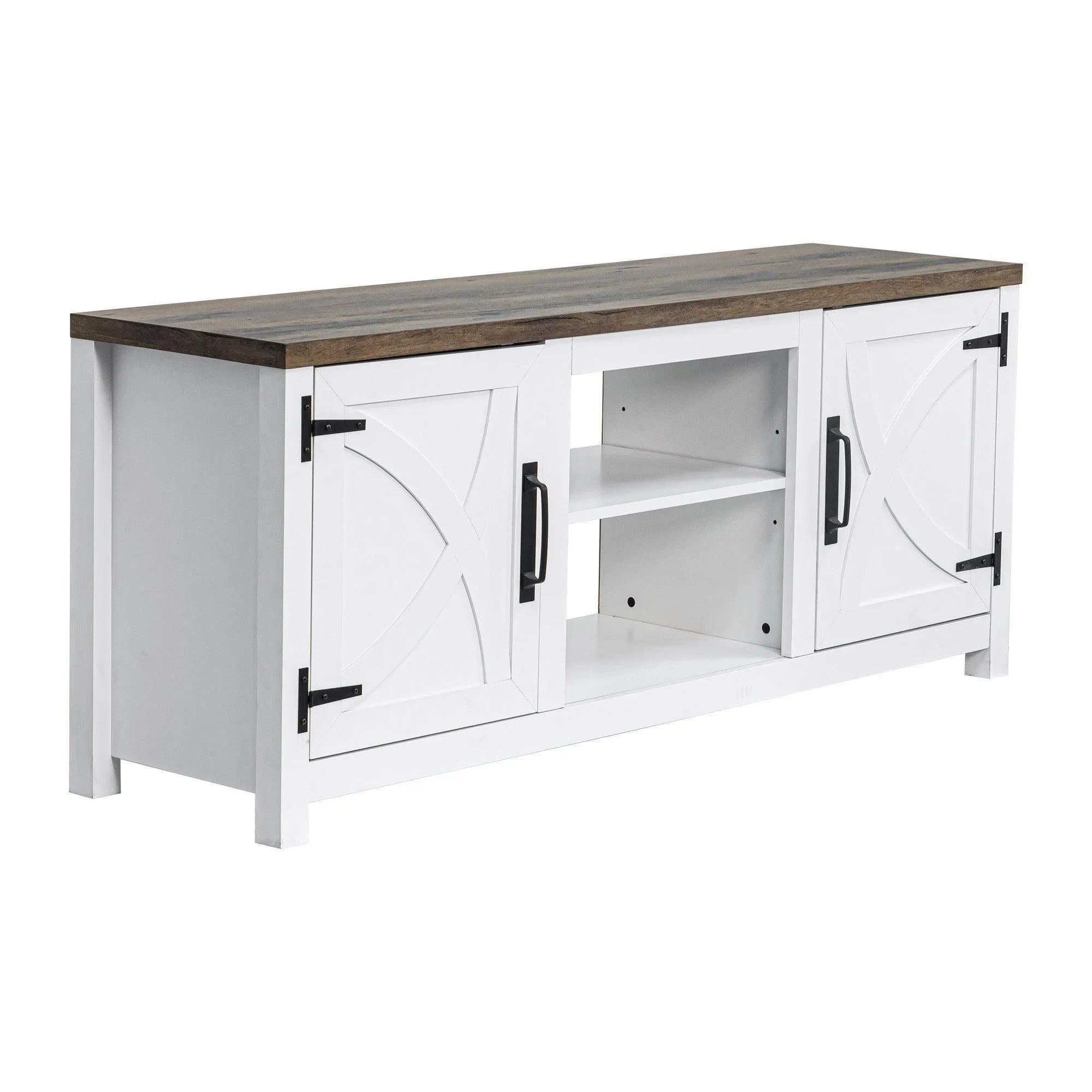 Farmhouse TV Stand for 58 Inch TV Storage Cabinet for Living Room