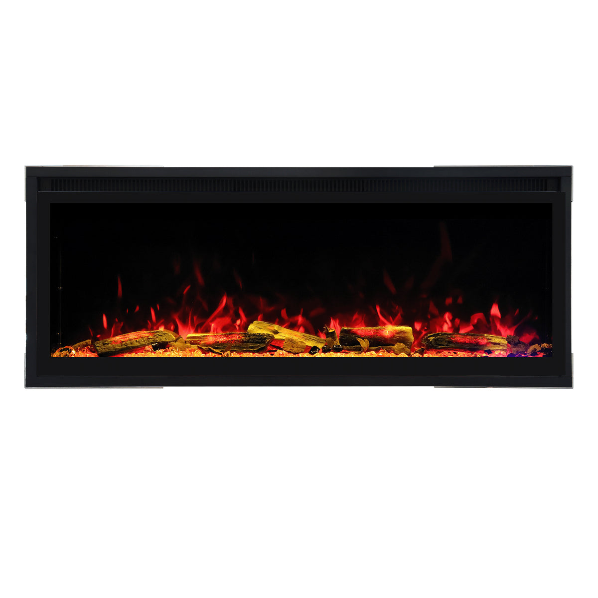 Smart Electric Fireplace with Wi-Fi & Remote Control, Recessed or Wall-Mounted, 13 Flame Colors & Crackling Sound