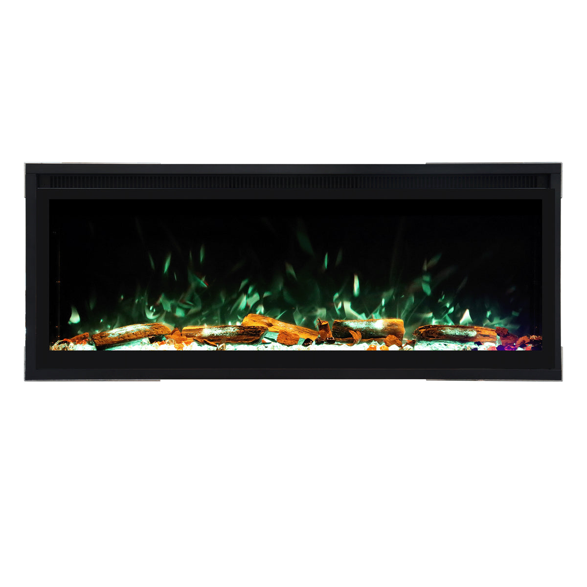 Smart Electric Fireplace with Wi-Fi & Remote Control, Recessed or Wall-Mounted, 13 Flame Colors & Crackling Sound
