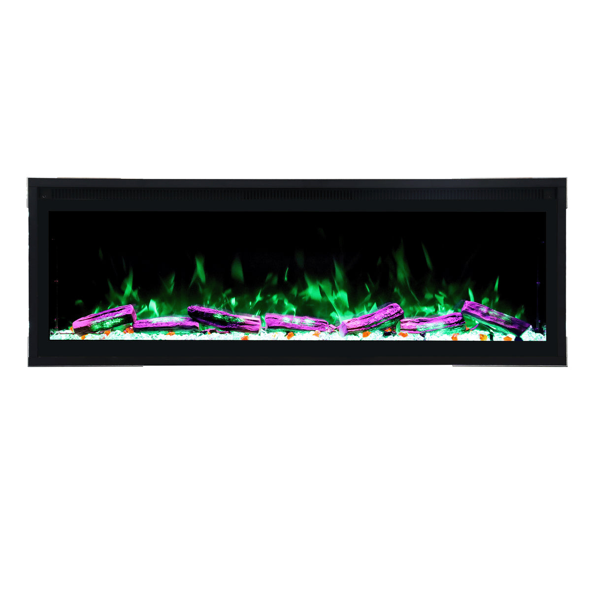 Smart Electric Fireplace with Wi-Fi & Remote Control, Recessed or Wall-Mounted, 13 Flame Colors & Crackling Sound
