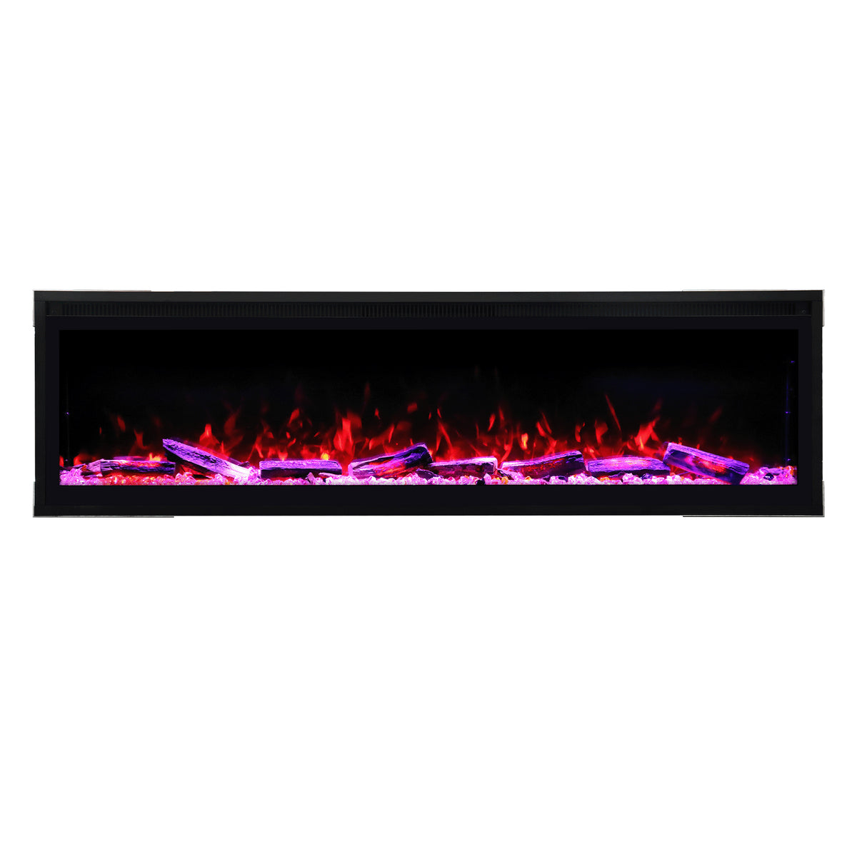 Smart Electric Fireplace with Wi-Fi & Remote Control, Recessed or Wall-Mounted, 13 Flame Colors & Crackling Sound