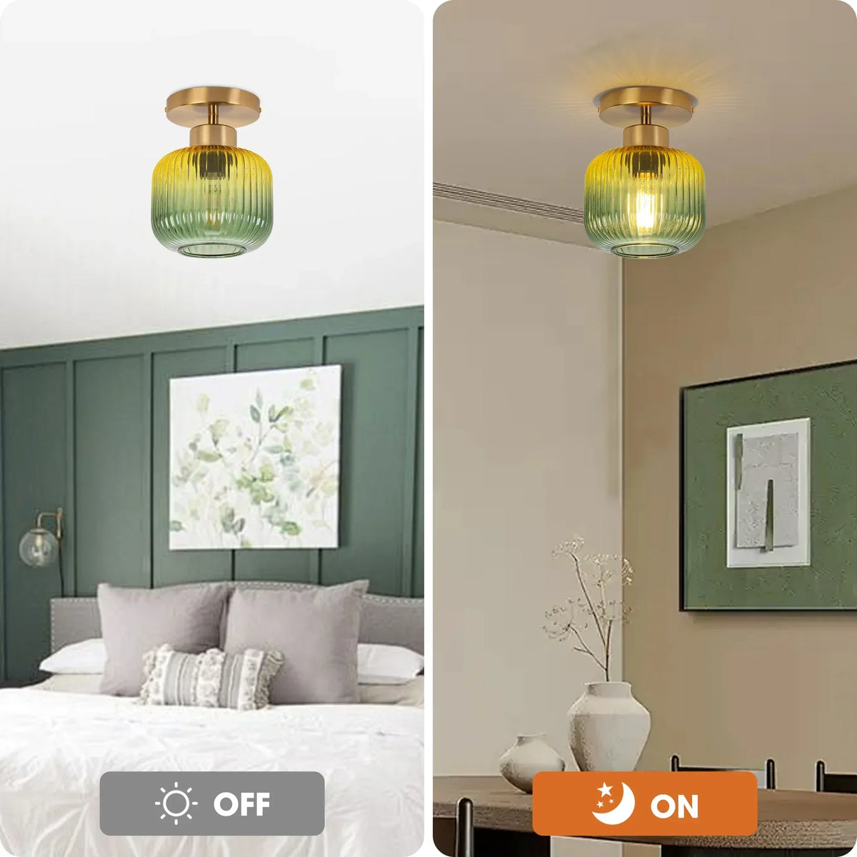 6 Inch Bard 1-Light Semi-Flush Mount Ceiling Light