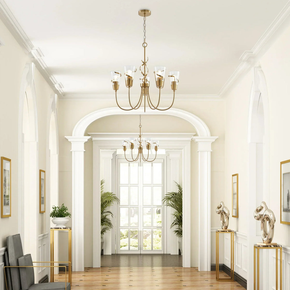 26 Inch Uriah 5-Light Golden Chandelier