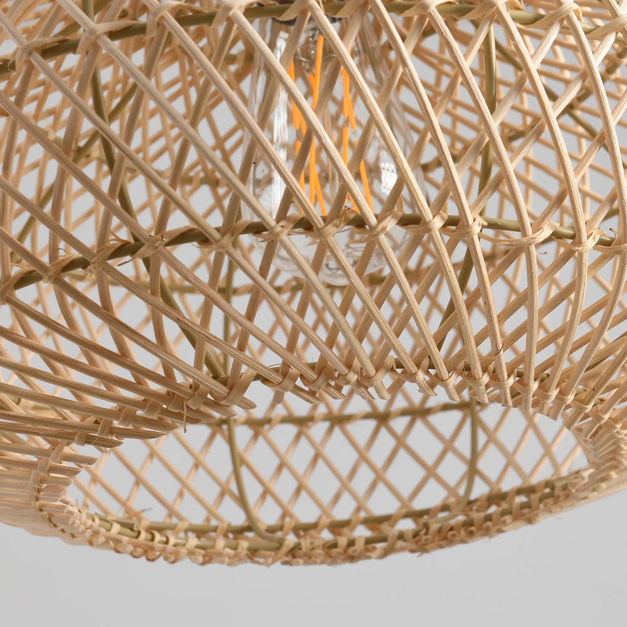 19" Winston Bohemian Handwoven Rattan Island Pendant Light