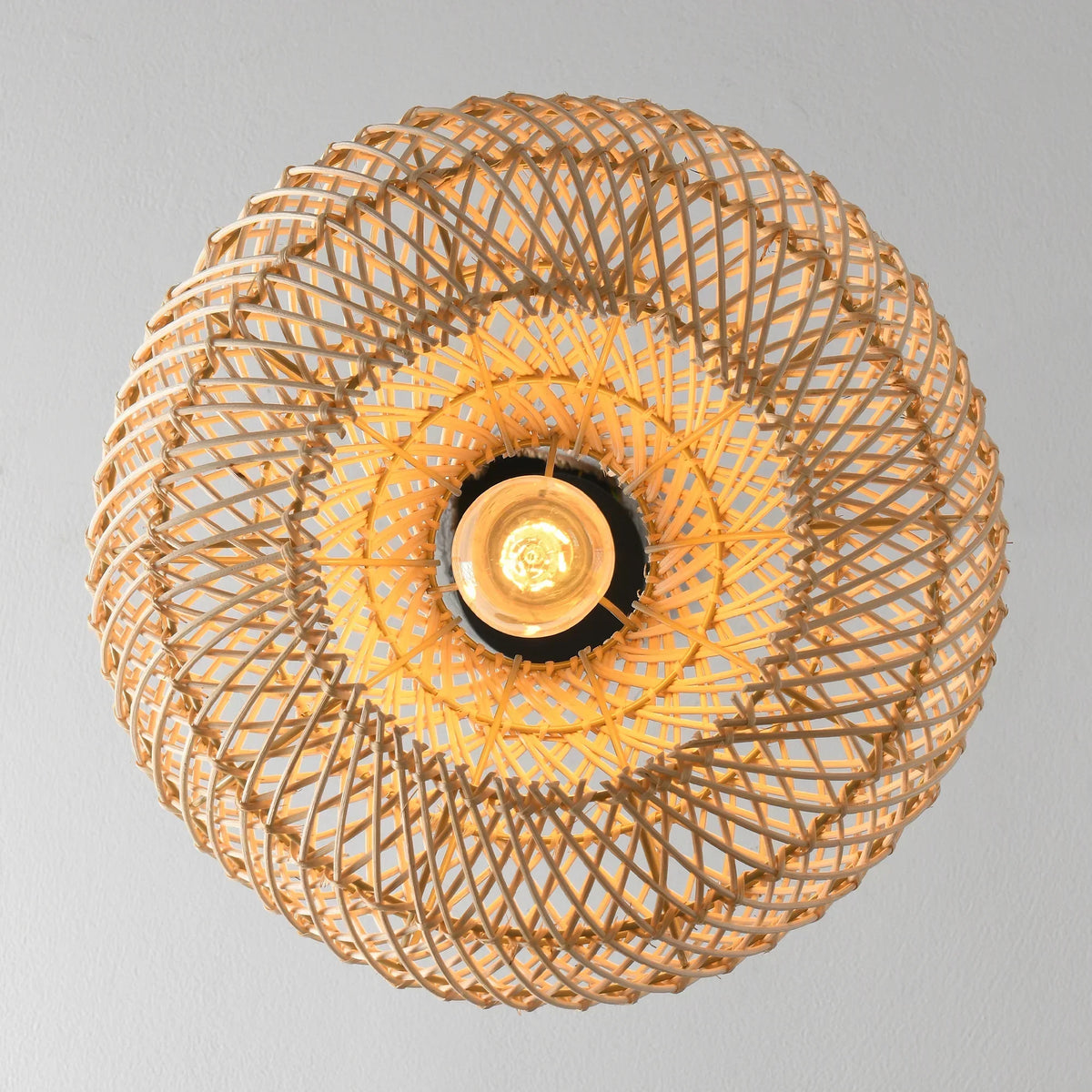 19" Winston Bohemian Handwoven Rattan Island Pendant Light
