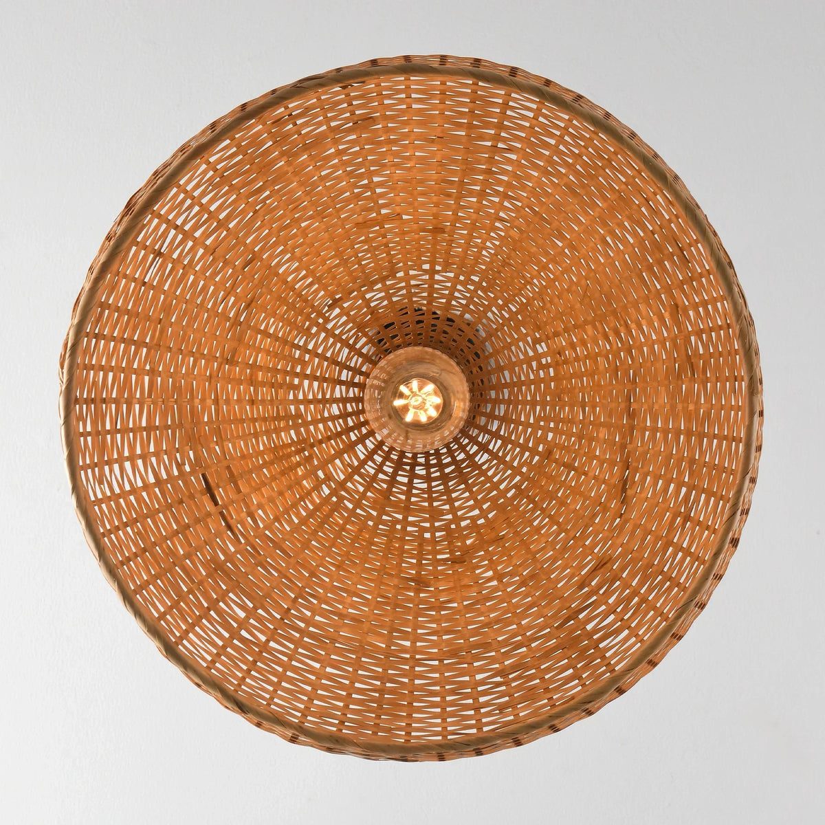18" Winfred Bohemian Handwoven Bamboo Island Pendant Light
