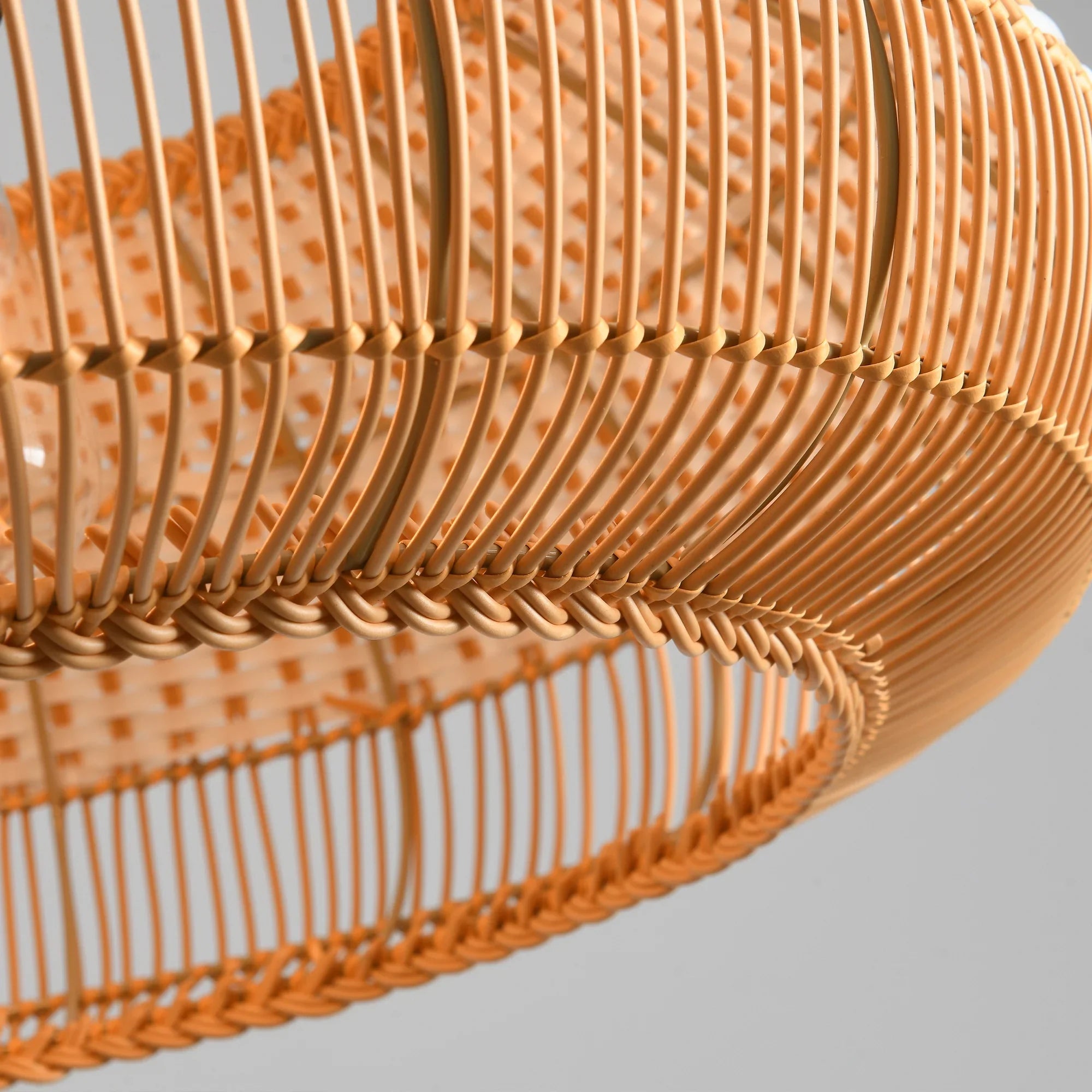 19" Webster Bohemian Handwoven Rattan Island Pendant Light