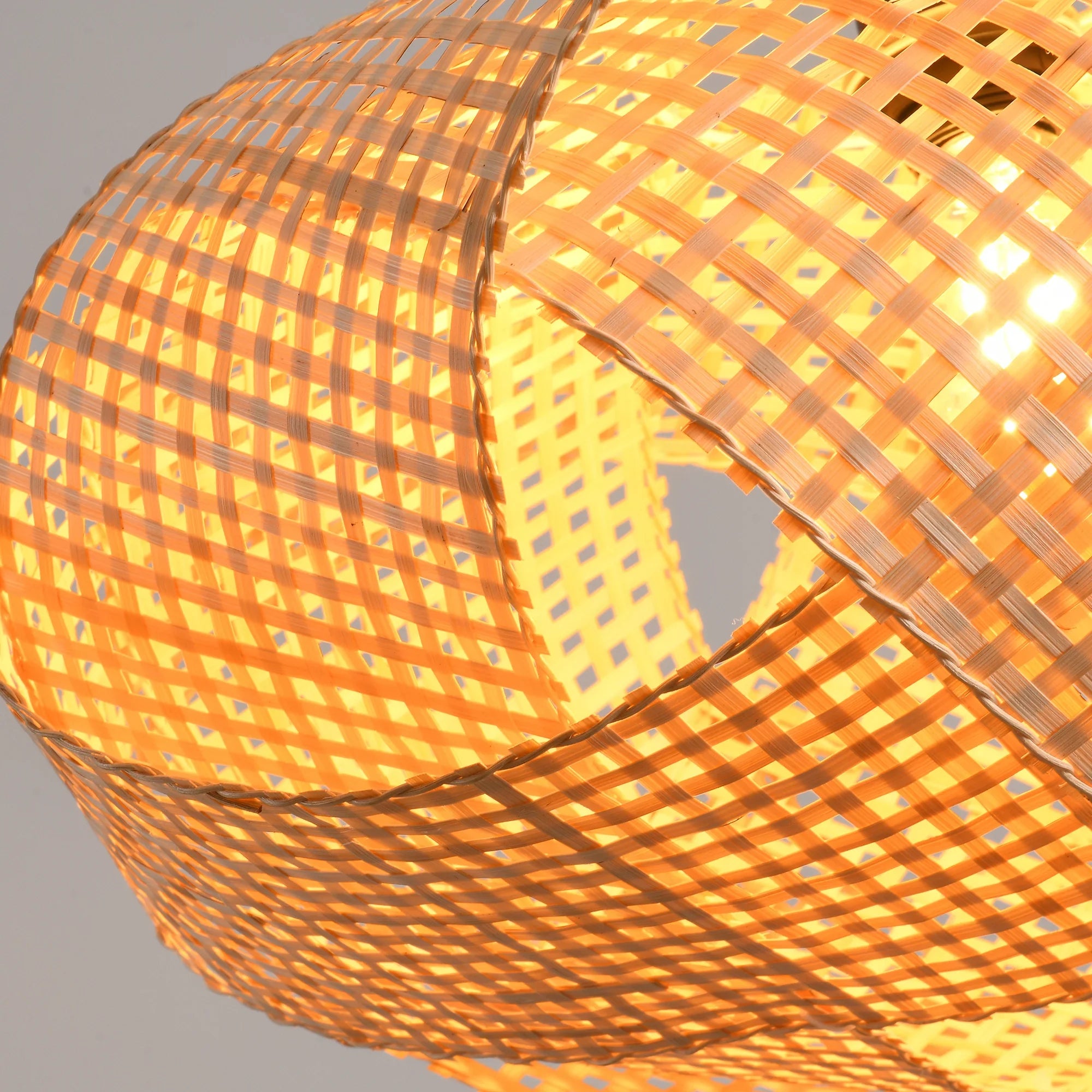 20" Upton Bohemian Handwoven Bamboo Island Pendant Light