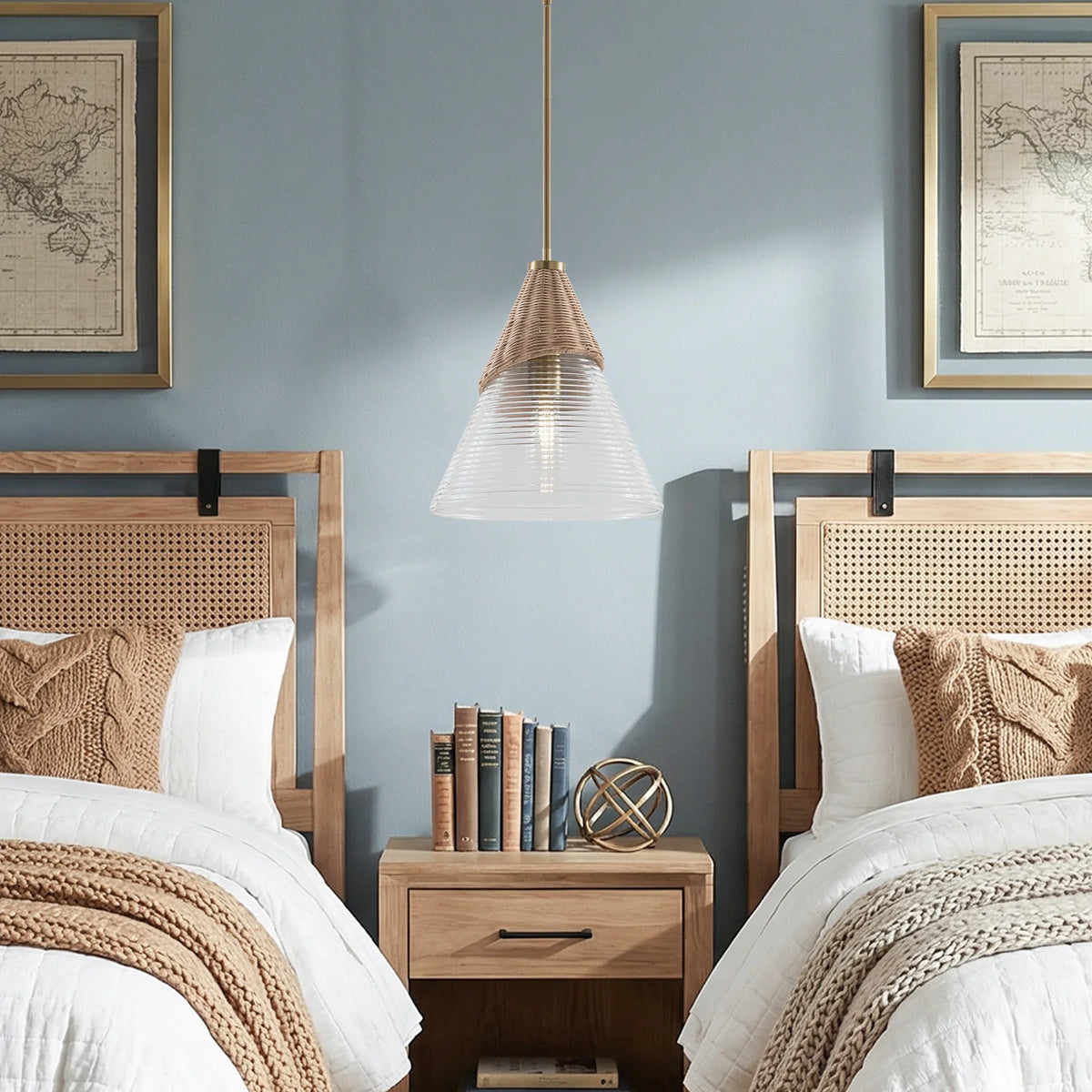 Colin 1-Light Golden Bohemian Island Pendant Light