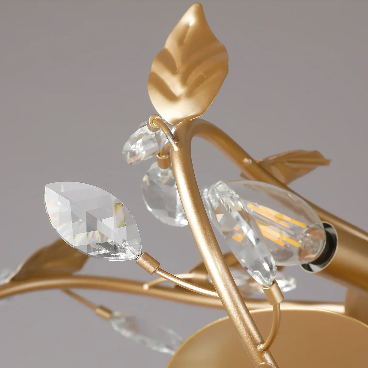 24 Inch Alexia Golden Crystal Ornament Fandelier with Remote Control