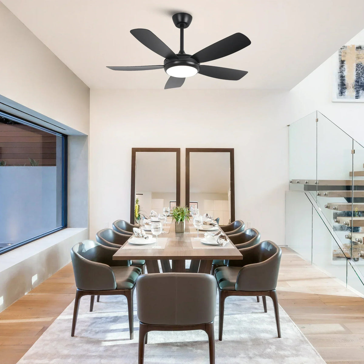 42 Inch Gladys Modern Black LED Ceiling Fan with Remote Control
