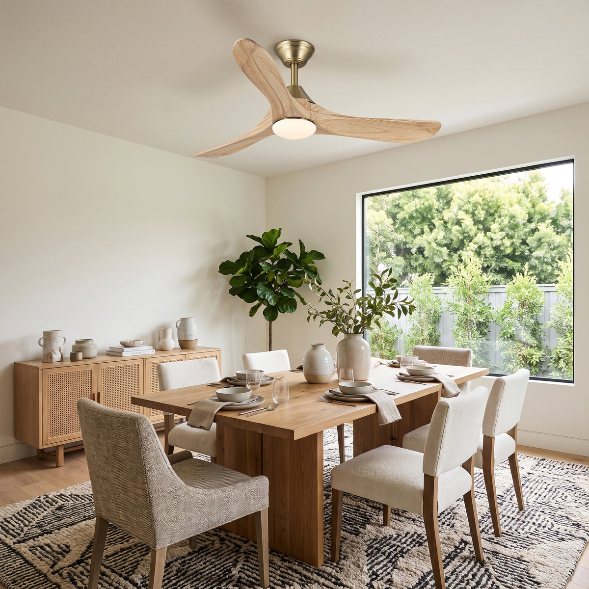 48 Inch Sylvie LED Ceiling Fan with Solid Wood