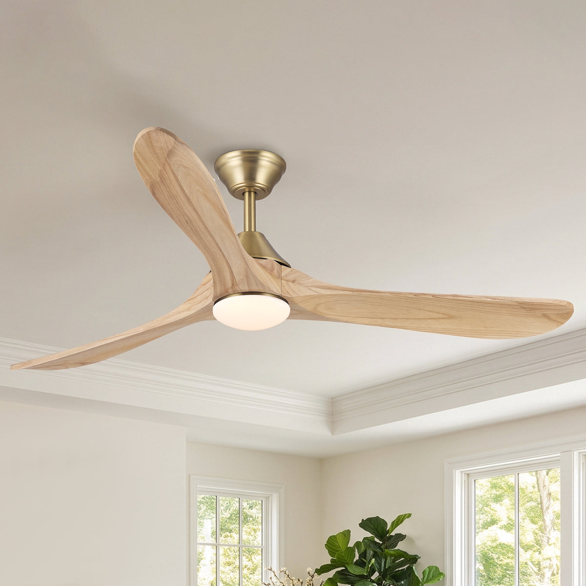 60 Inch Sylvie LED Ceiling Fan with Solid Wood Blades