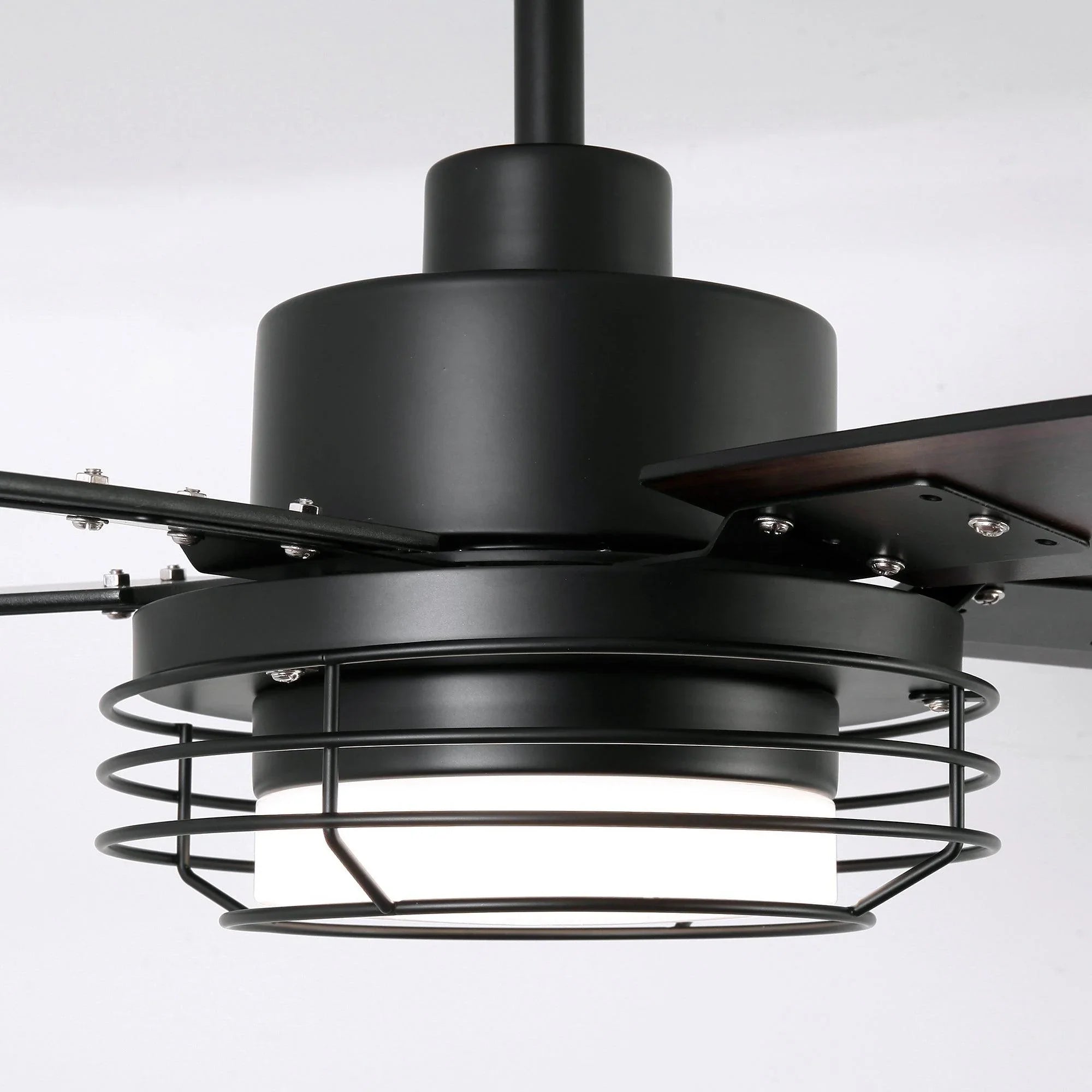 52 Inch Bernice DC Motor Industrial Downrod Ceiling Fan with LED Light and Remote Control