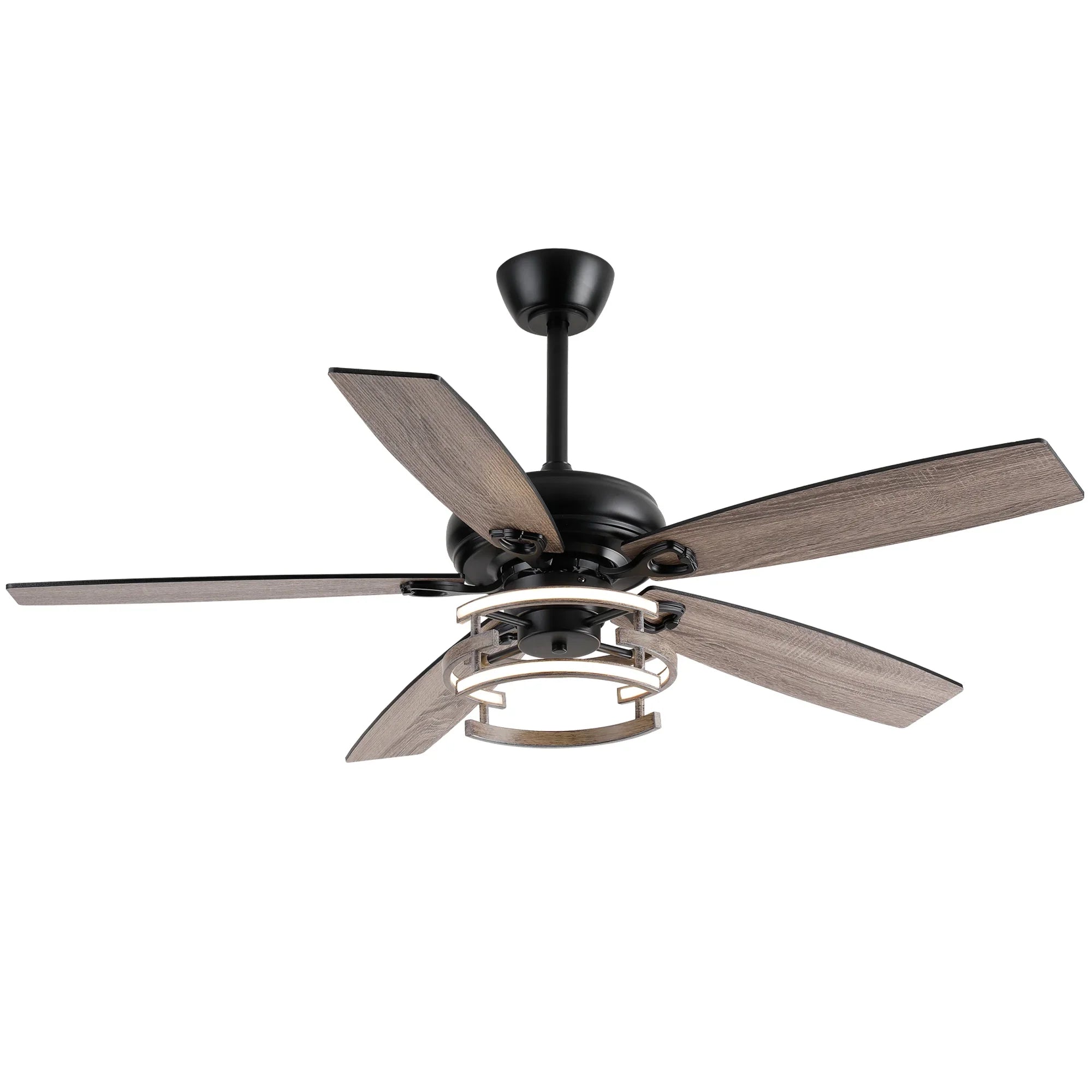 52 Inch Rita Double-sided Blades Downrod Mount LED Ceiling Fan with Remote Control