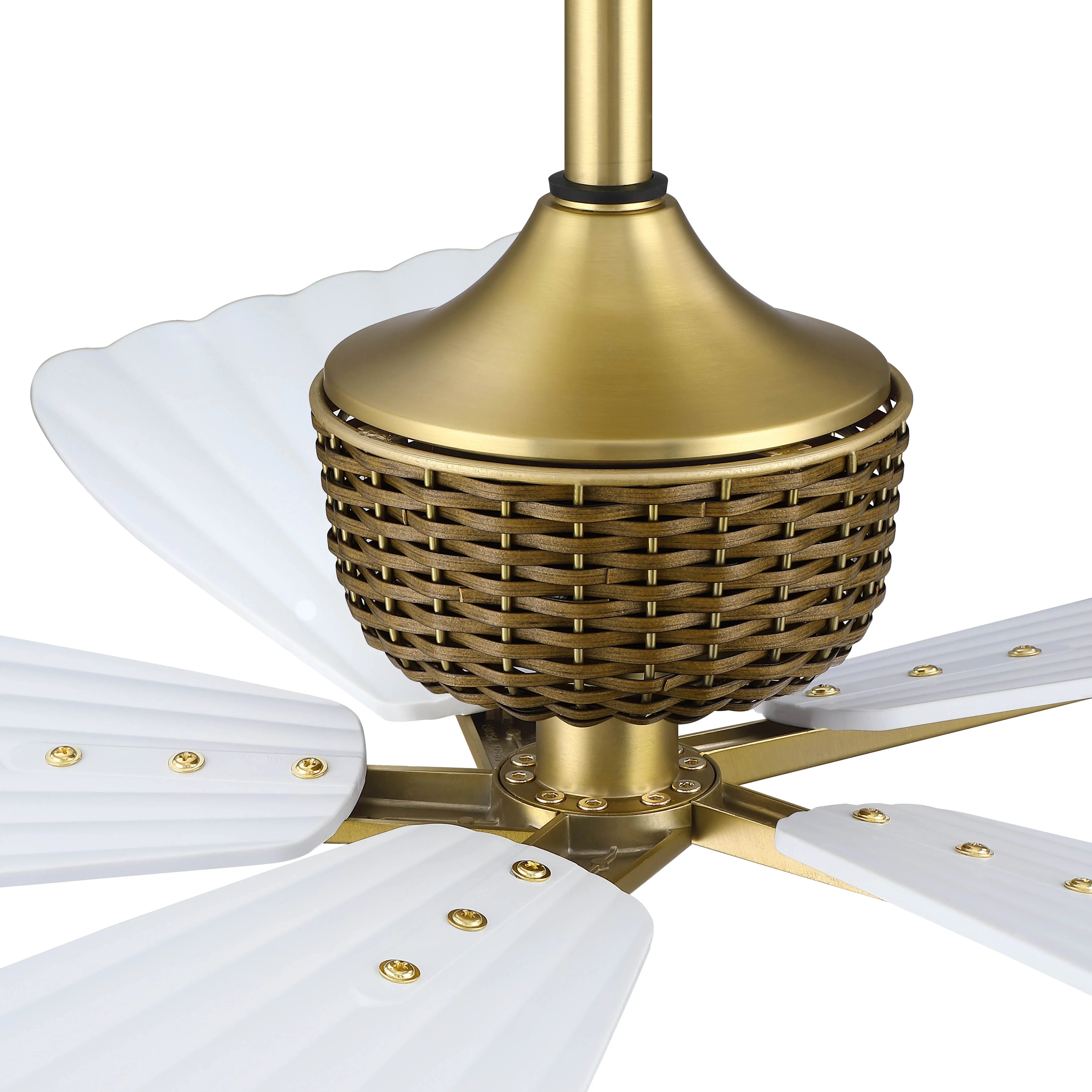 56" Porter Soft Brass IP66 Outdoor Downrod Mount Ceiling Fan