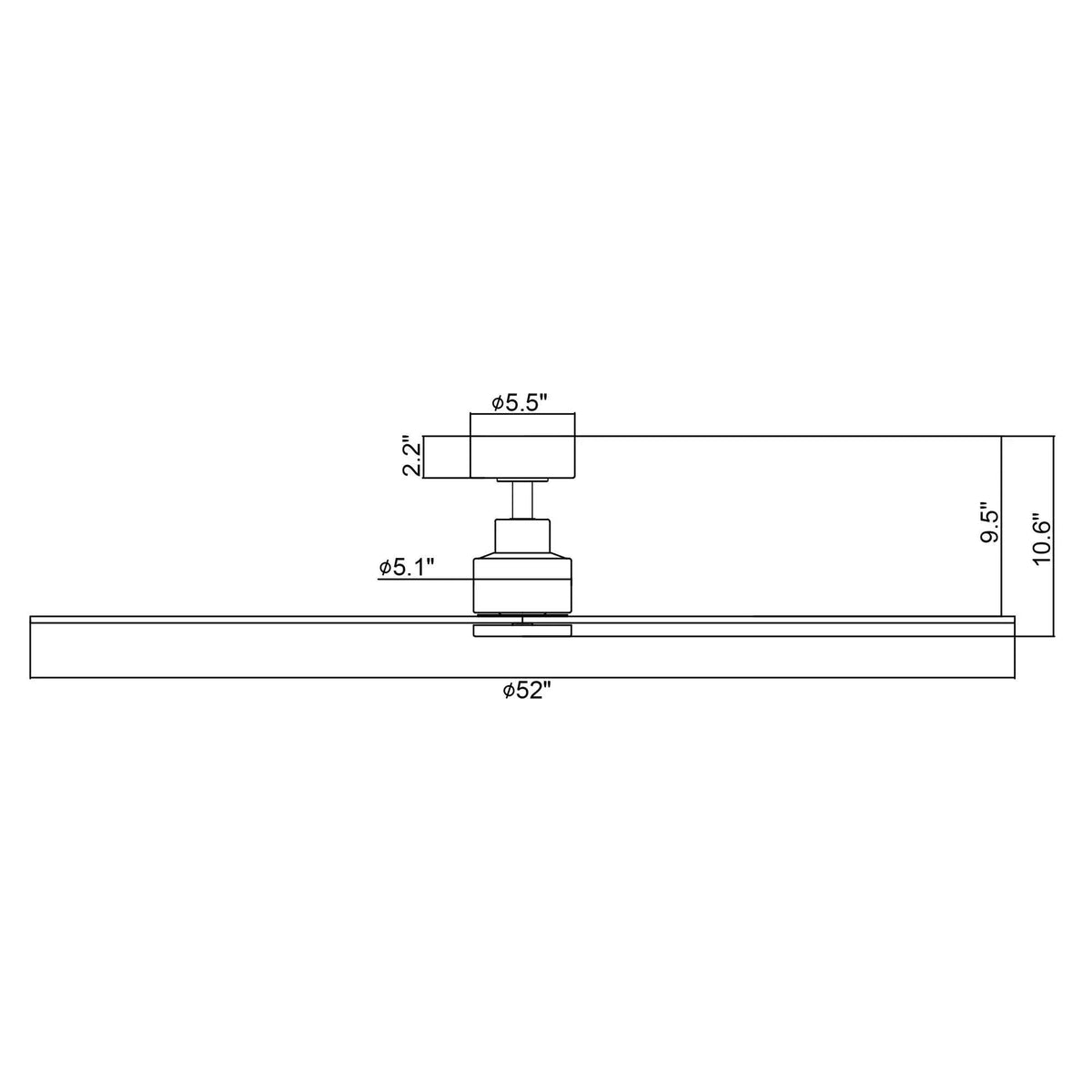 52" Zelda Industrial DC Motor Downrod Mount Reversible Ceiling Fan with Remote Control