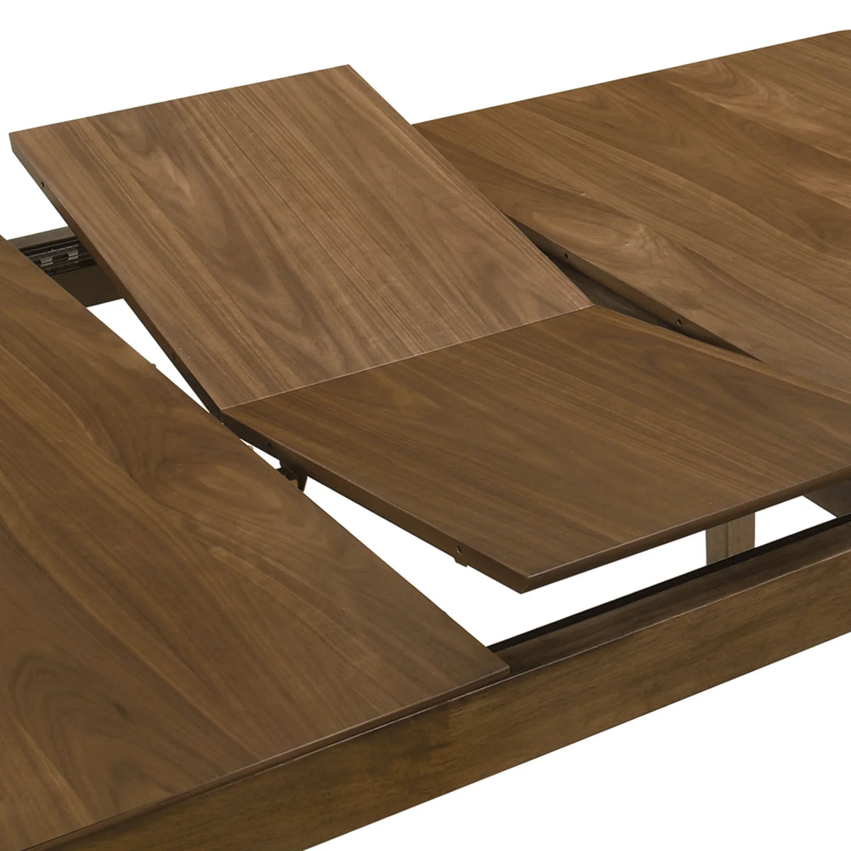 Raissa 74 Inch Walnut Rectangular Soft Rounded-Edge Extendable Wooden Dining Table with Side Chairs