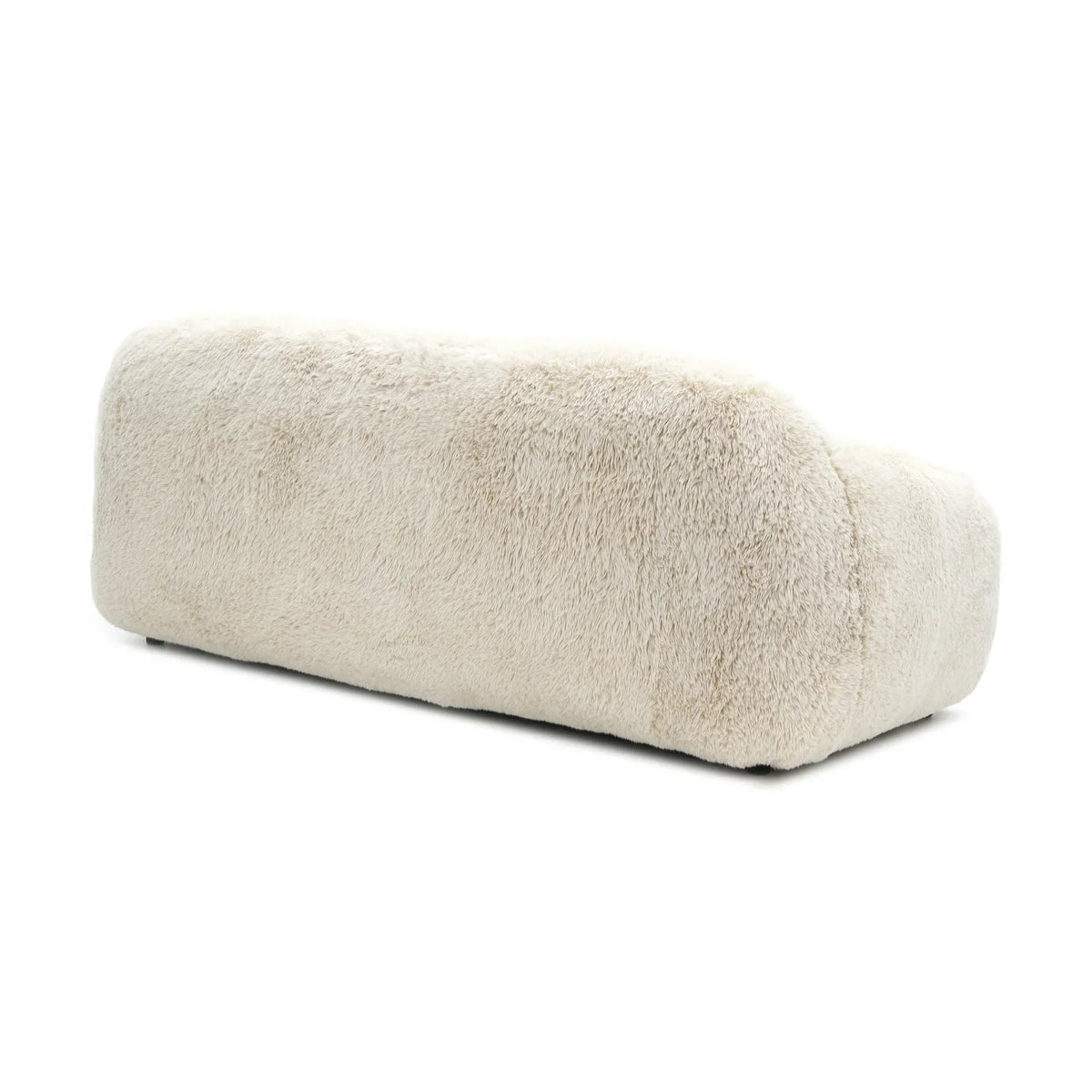 84 Inch Darwen Modern Faux Fur Sofa with Ball Pillow for Living Room